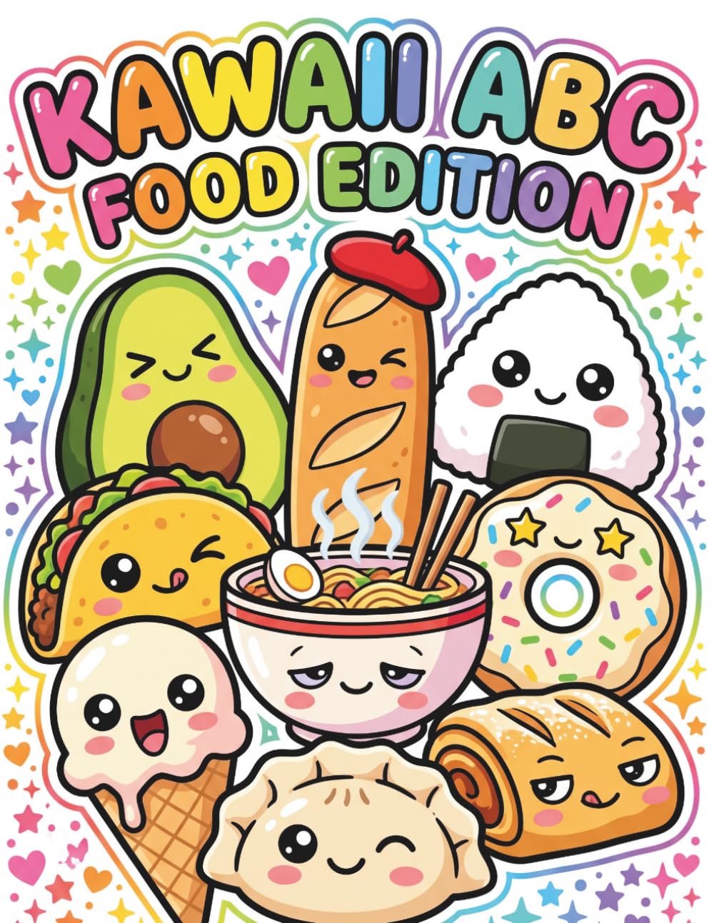 Kawaii ABC Food Edition: A Fun Coloring Book for Kids | Learn the Alphabet with Cute Food Characters from Around the World: 26 Adorable Kawaii Food ... Croissants & More! (Kawaii Learning Series)