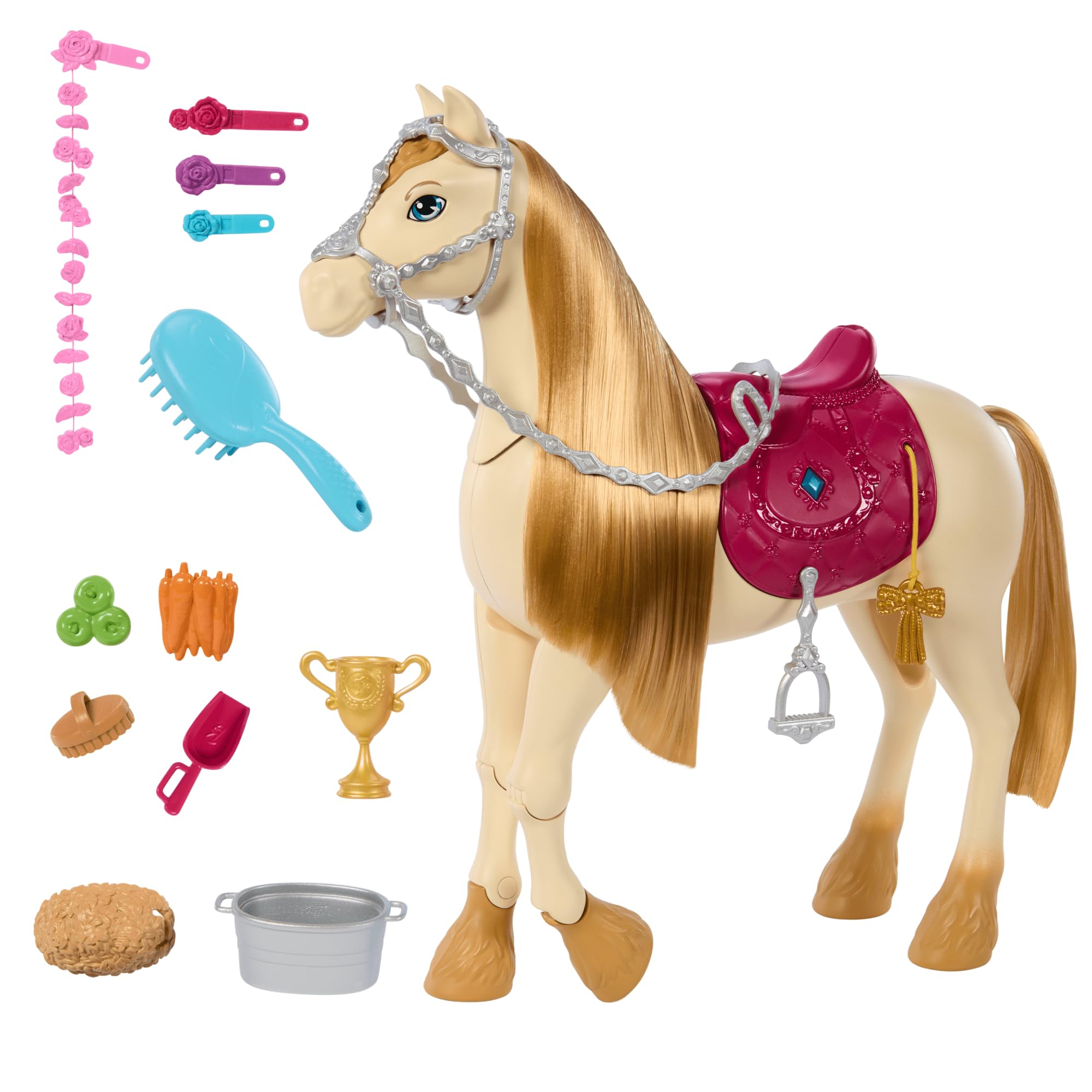 Barbie Toy Horse with Sounds, Music and Accessories Inspired by Barbie The Mysterious Horse Adventure Horse Can Move, Dance and Blink Eyes HXJ42
