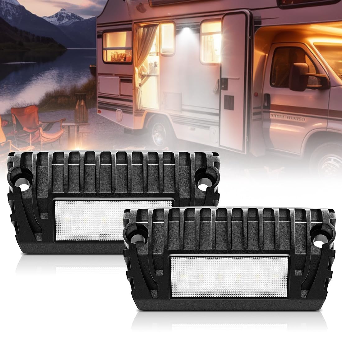 5" Luci per tende da sole, luci a LED da 12 V per camper, roulotte e caravan