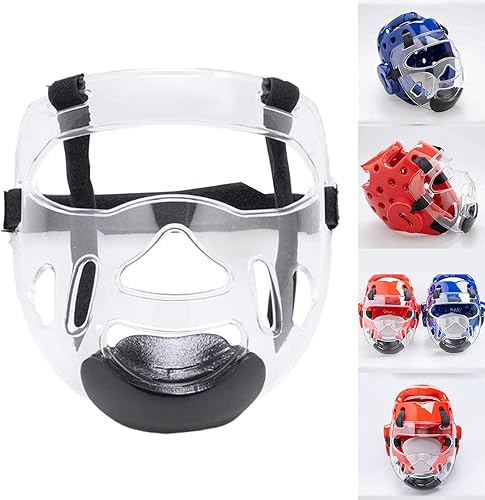 Miniatura 7 de DYNWAVE Máscara transparente de taekwondo, cubierta protectora extraíble para la cabeza, protector facial, engrosamiento para artes marciales,
