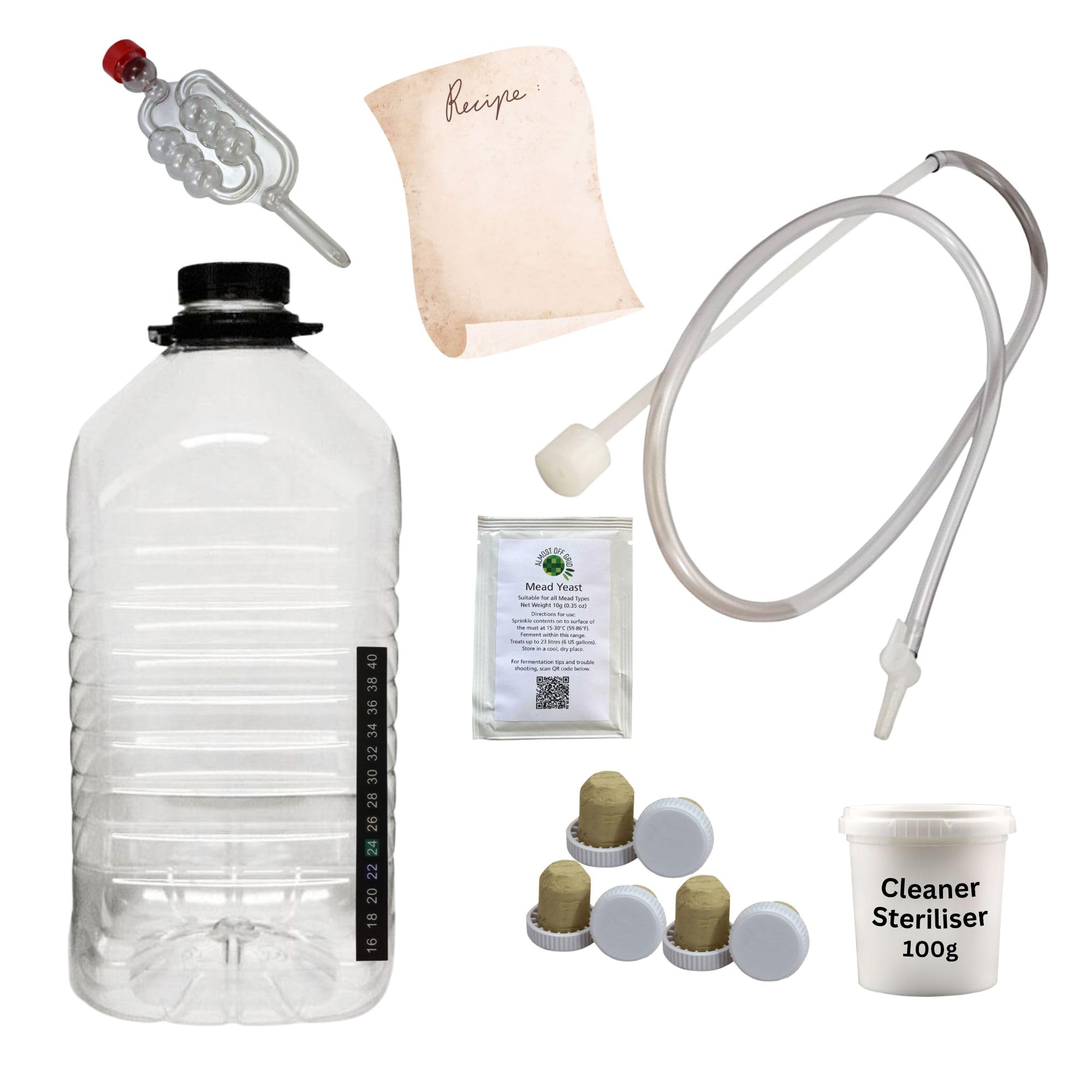 M5DJ1 Mead Starter Kit with 1 Gallon PET Plastic Demijohn