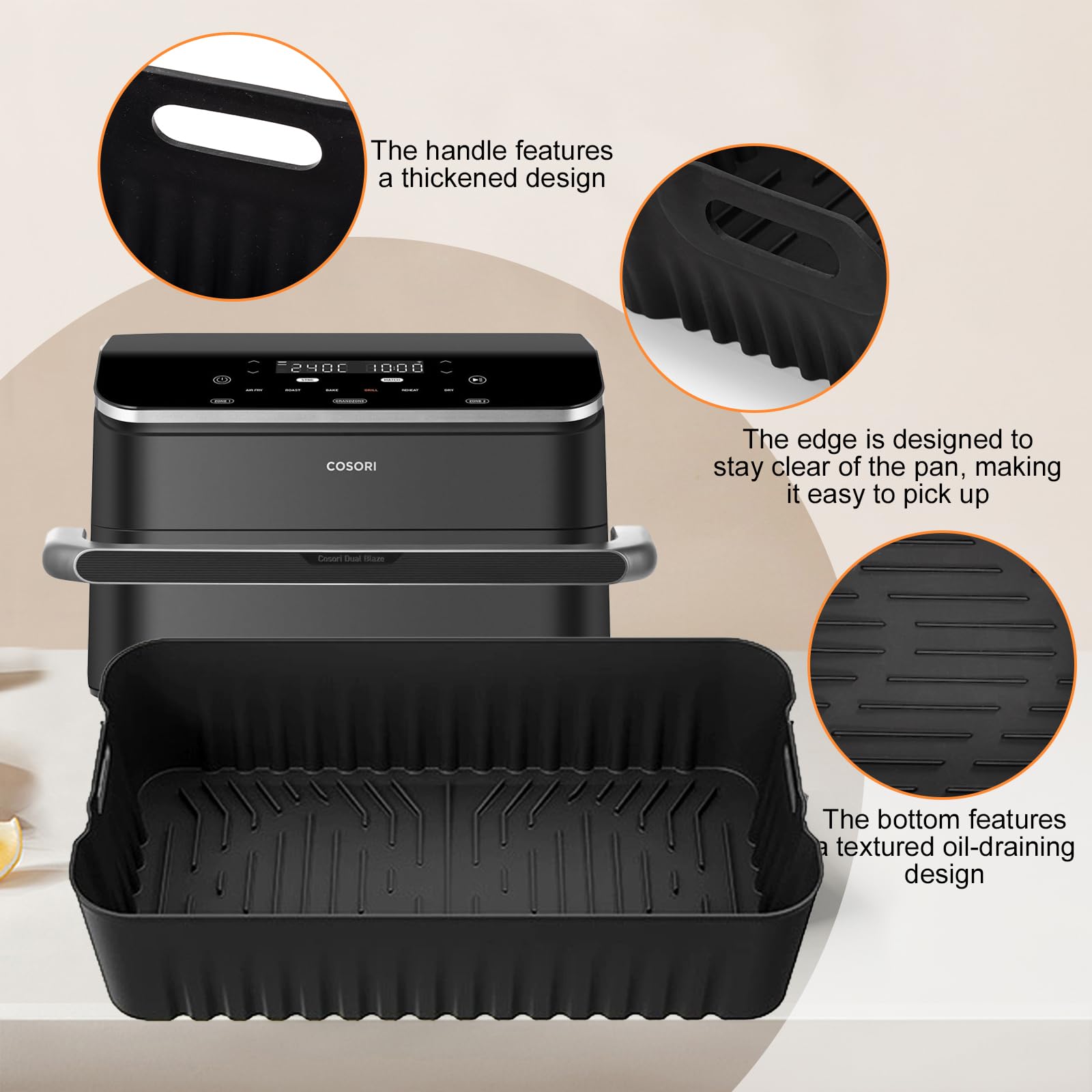 Accessori Per Friggitrice Ad Aria Cosori Dual Blaze 10L - Set Con Stampi In Silicone, Griglia, Spiedi E Guanti