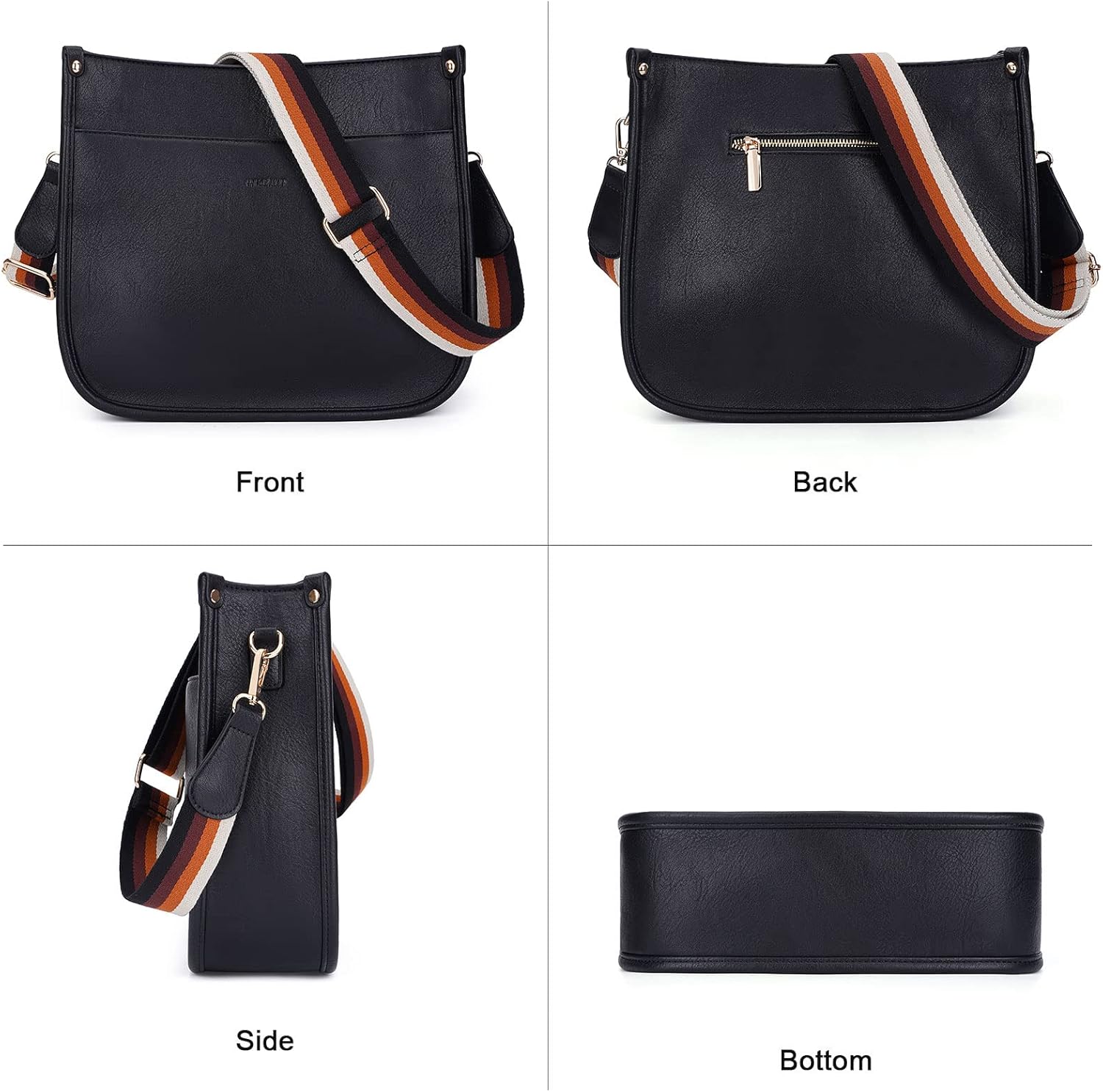 HKCLUF Crossbody Bag Purse for Women 2PCS/Set Leather Hobo Handbag Wallet Set With 2Adjustable Guitar Strap Shoulder Bag | Purse, 2PCS/Set, Leather, Wallet Set, Purse - Image 8