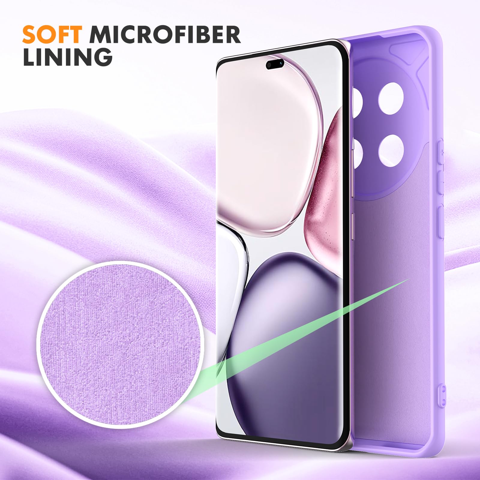 Byvuwiay Cover per Honor Magic7 Lite 5G Case, Morbida Silicone Liquida TPU Protettivo Ultra Slim Antiurto - Viola chiaro