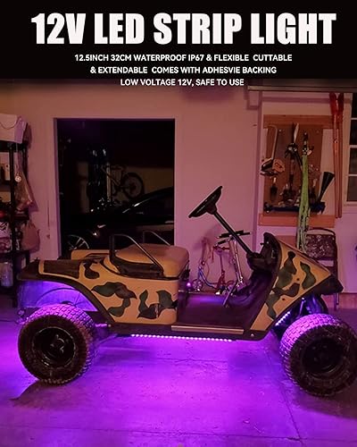 Miniatura 4 de Tira de luces LED para automóvil, 12.75 pulgadas, impermeables, para automóviles, motocicletas, carrito de golf, interior y exterior, barco marino,
