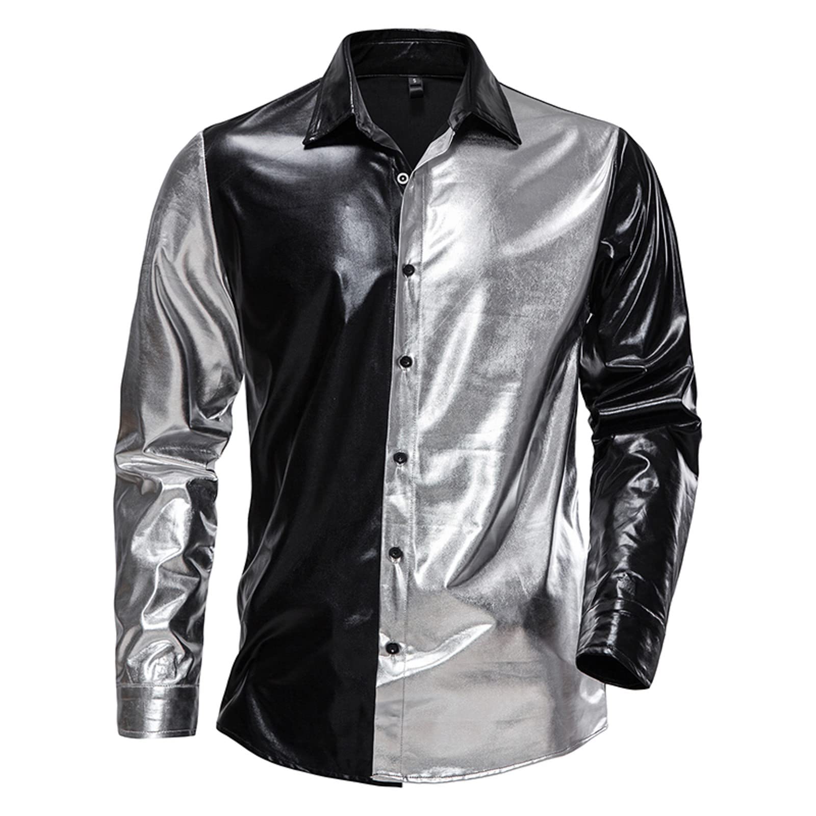 Chemise Homme à Manches Longues Paillettes Brillantes - Chemise Disco Danse Latine Soirée Spectacle