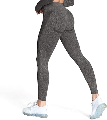 Aoxjox Workout High Waisted Seamless Leggings for Women Smile Contour Athletic Yoga Pants Tights 26"