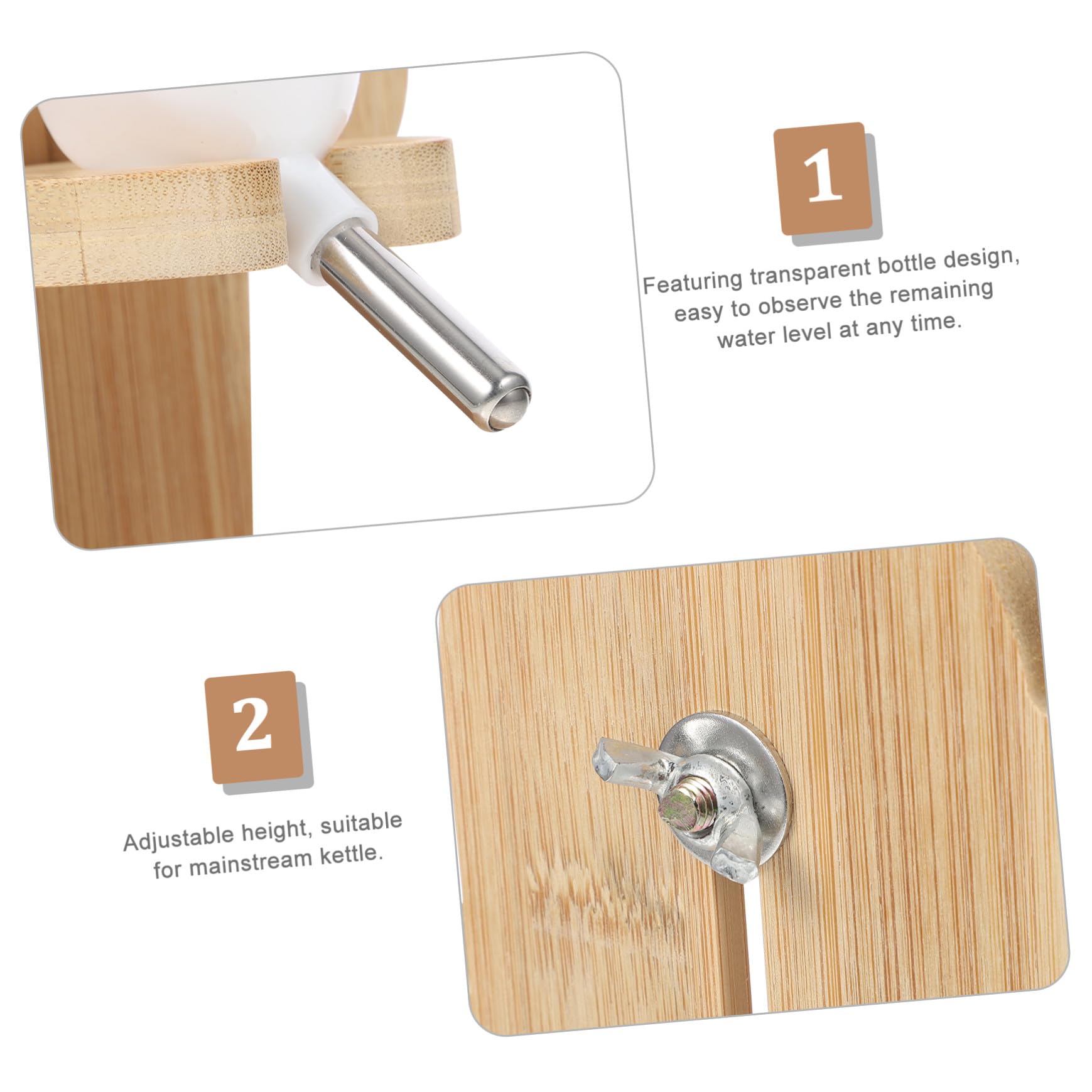 FRCOLOR Support D'abreuvoir Vertical en Bois et Plastique Bouteille d'eau Transparente Design Pratique et Anti-Fuite et Couleur Aléatoire pour Chinchillas et Petits Animaux pour Cages