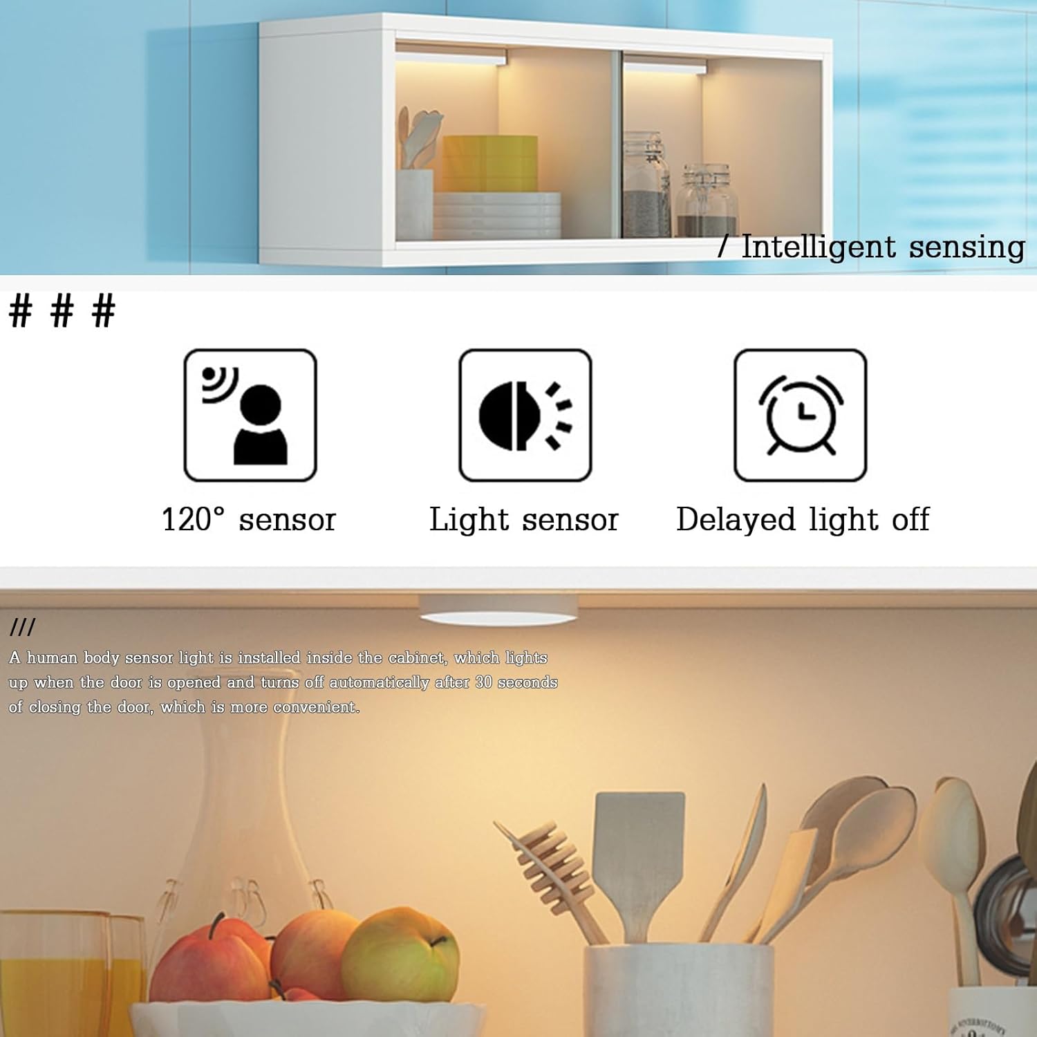 80cm Floating Kitchen Wall Cabinet, Retro Glass Pantry Sideboard, 2-Tier Wall-Mounted Storage, Stylish Home Organizer for Living Room & Kitchen (White)