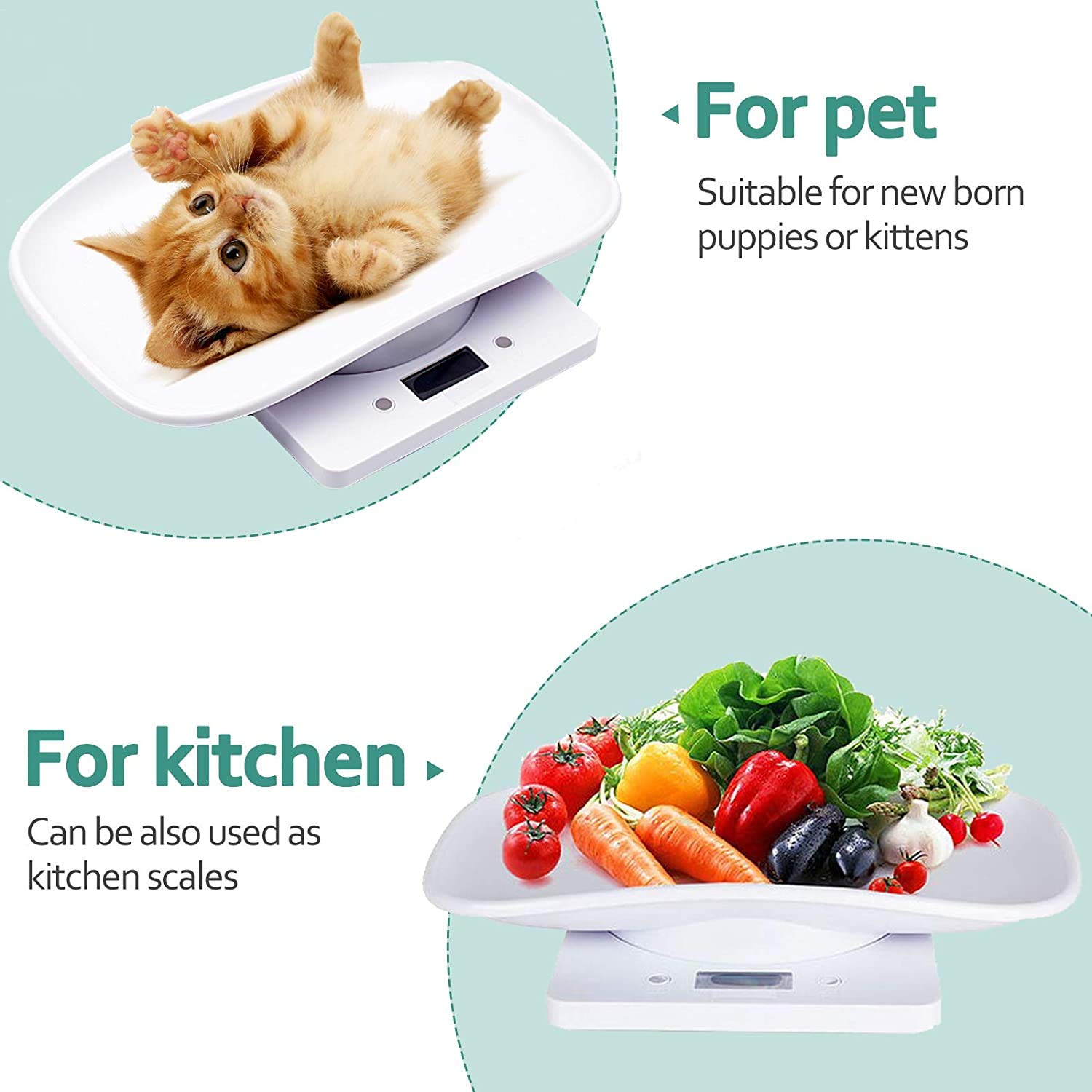 Balance numérique électronique LCD pour petits animaux de compagnie, balance de cuisine, mini balance de précision en grammes, balance de poids avec g/ml/oz/lb pour chiot, chat, hérisson, furet