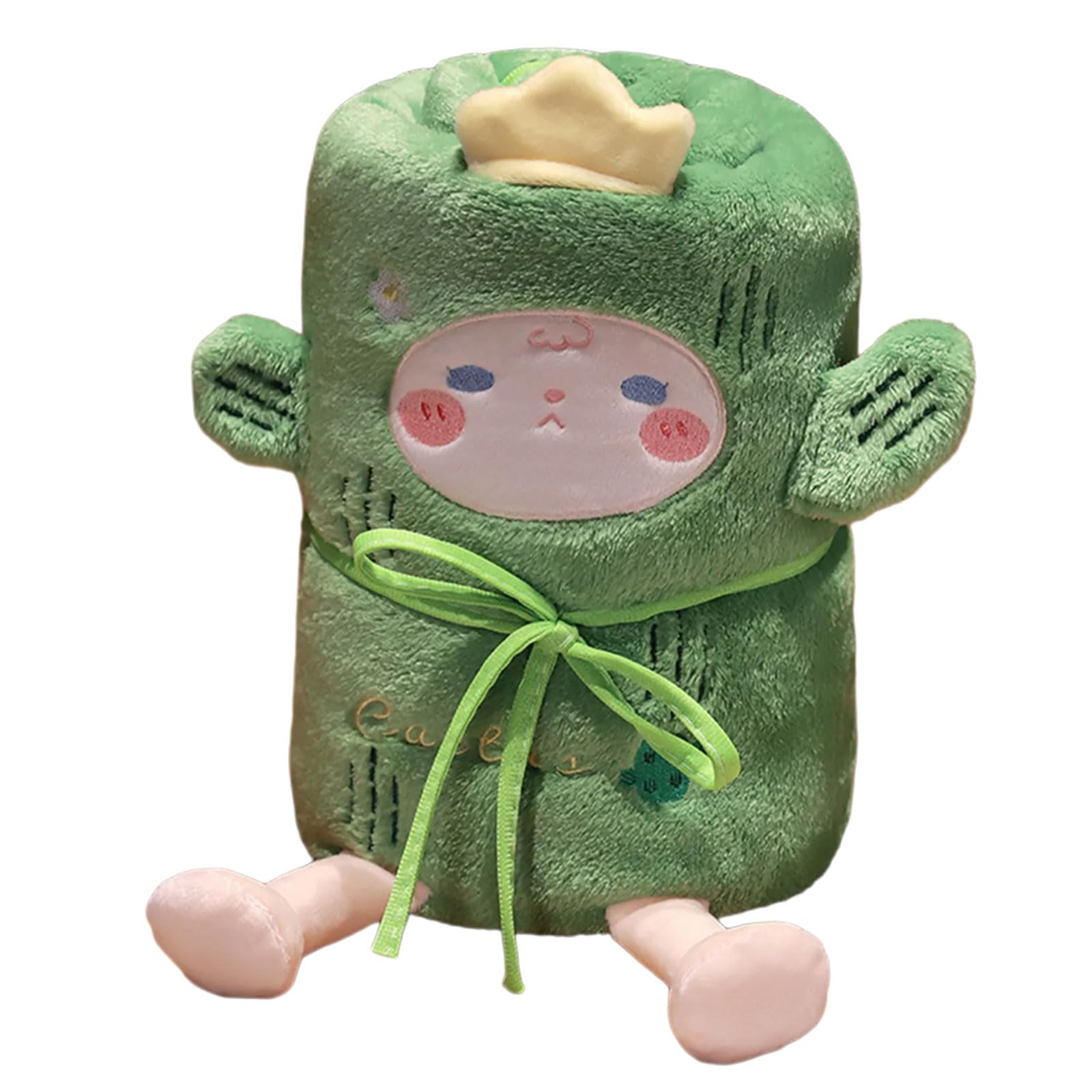 Pangboer Green Cartoon Flannel Throw Blanket For Kids, Sleep Blanket Air Conditioning Soft Nursery Bedding Accessory Soft Baby Throw
