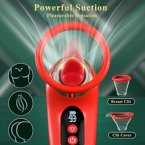 Miniatura 4 de Vibrador Juguetes Sexuales para Adultos para Mujeres - Vibrador de Succión Rosa 5 en 1 Juguete Sexual, 3 Succiones, 9 Lamidas de Lengua y Vibración