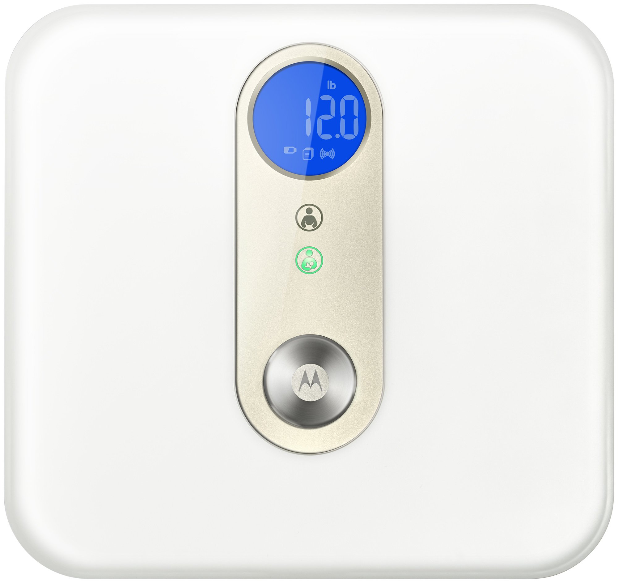 Motorola Baby Smart Nursery Baby & Me Scale - Balance pèse-bébés connectée avec bluetooth pour le bébé et le reste de la famille, couleur blanc