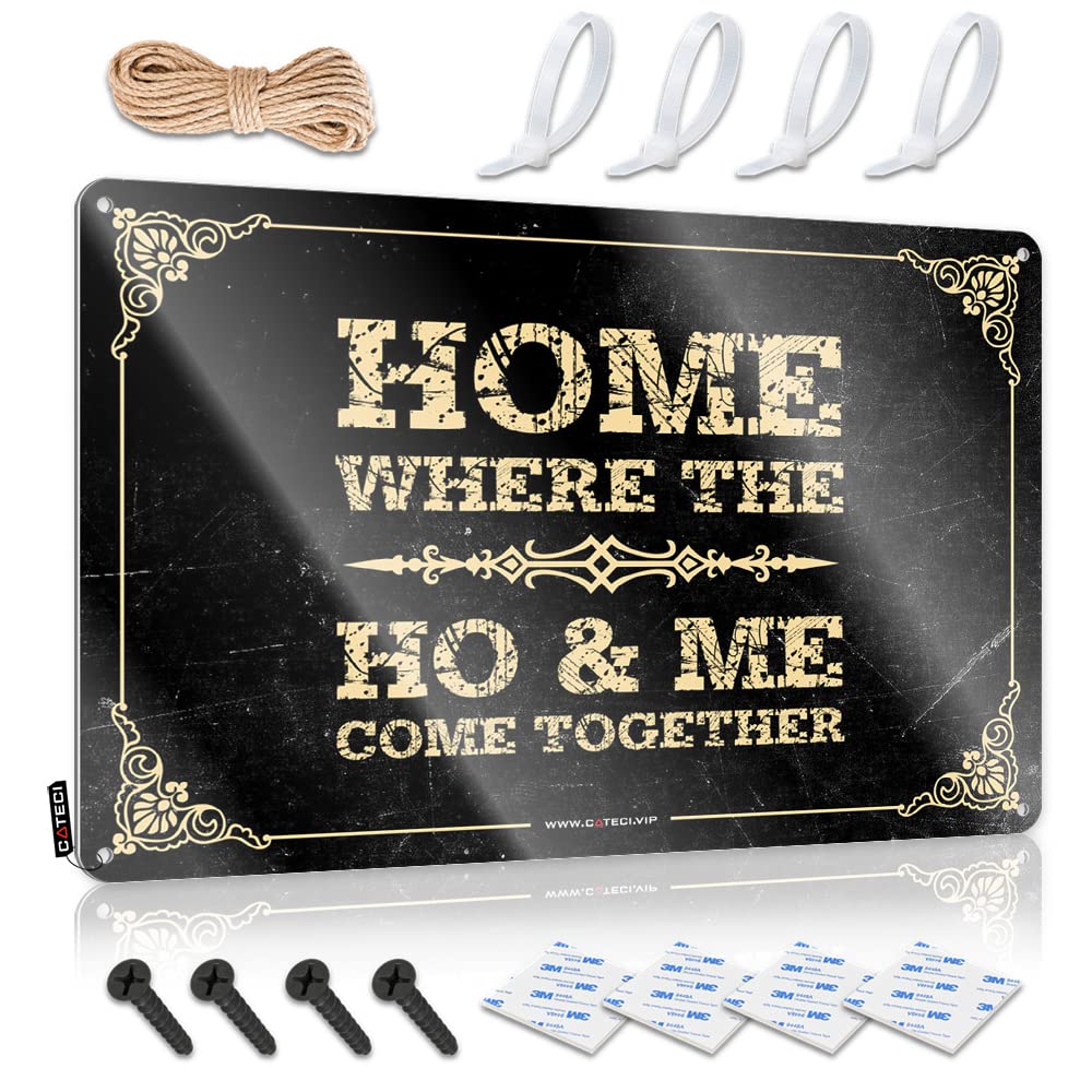 Ztbbdnqha Boys One Color Bedroom Door Sign Home Where The Ho & Me Come Together Sign Things For Room Tin Sign Decor(30X40cm)