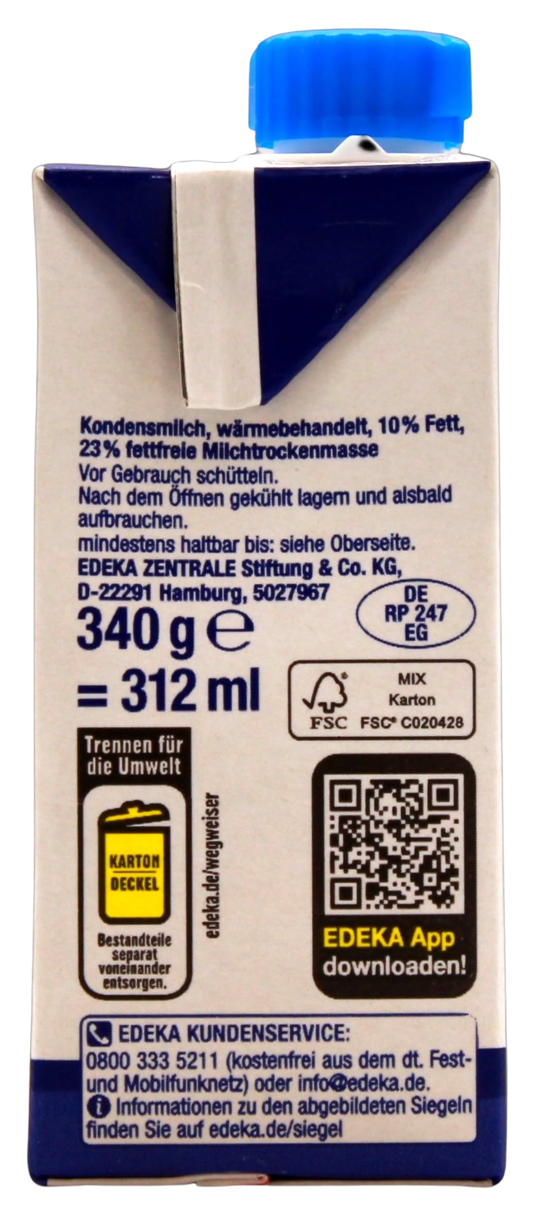 Gut & Günstig, Kondensmilch 10%, 16er Pack (16 x 340 g)