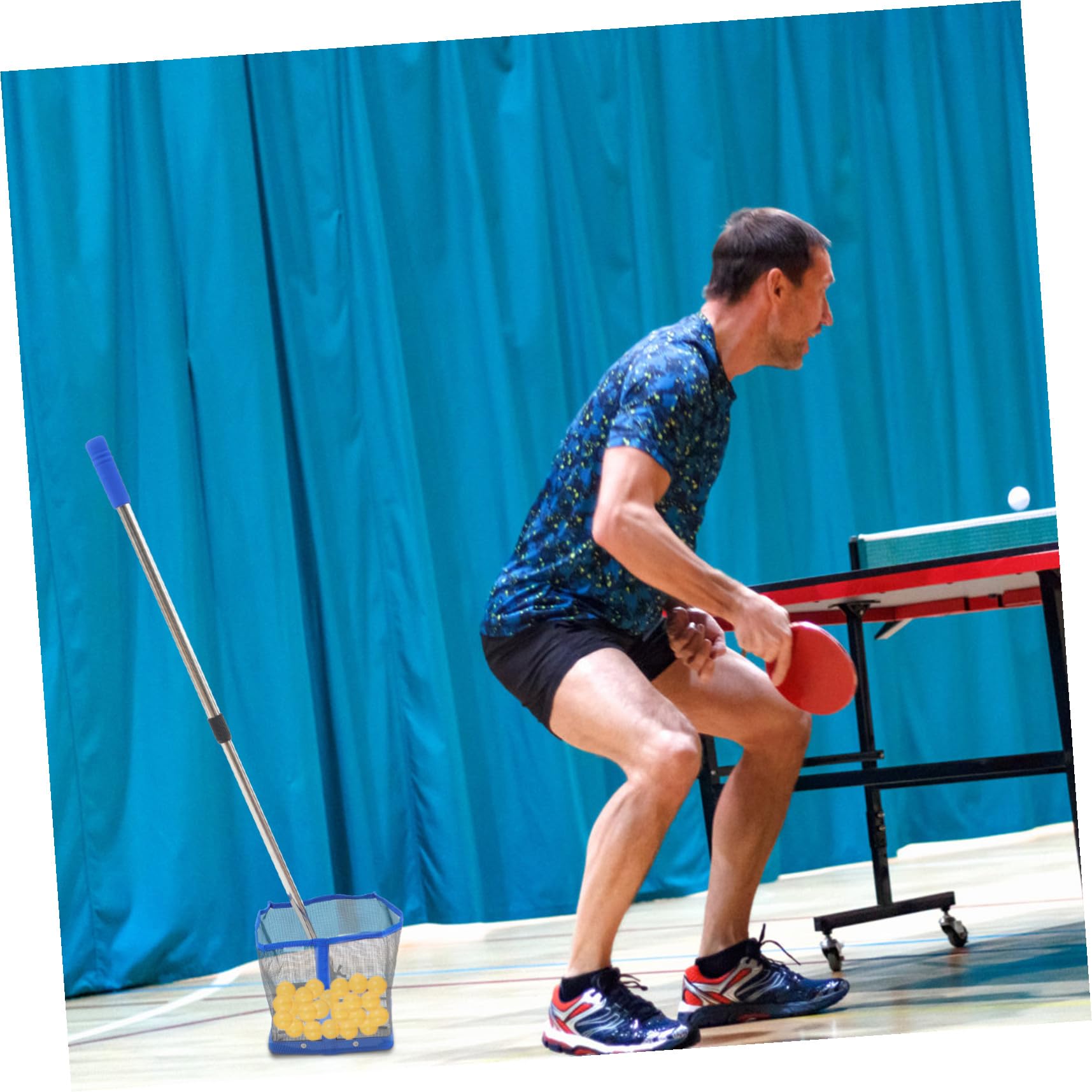 Recogedor de Balones de Tenis de Mesa de Nylon Diseño Ajustable y Fácil Almacenamiento para Entrenamiento y Partidos de Tenis de Mesa
