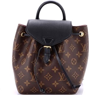 Pre-Loved Montsouris NM Backpack Monogram Canvas with Leather BB, Black