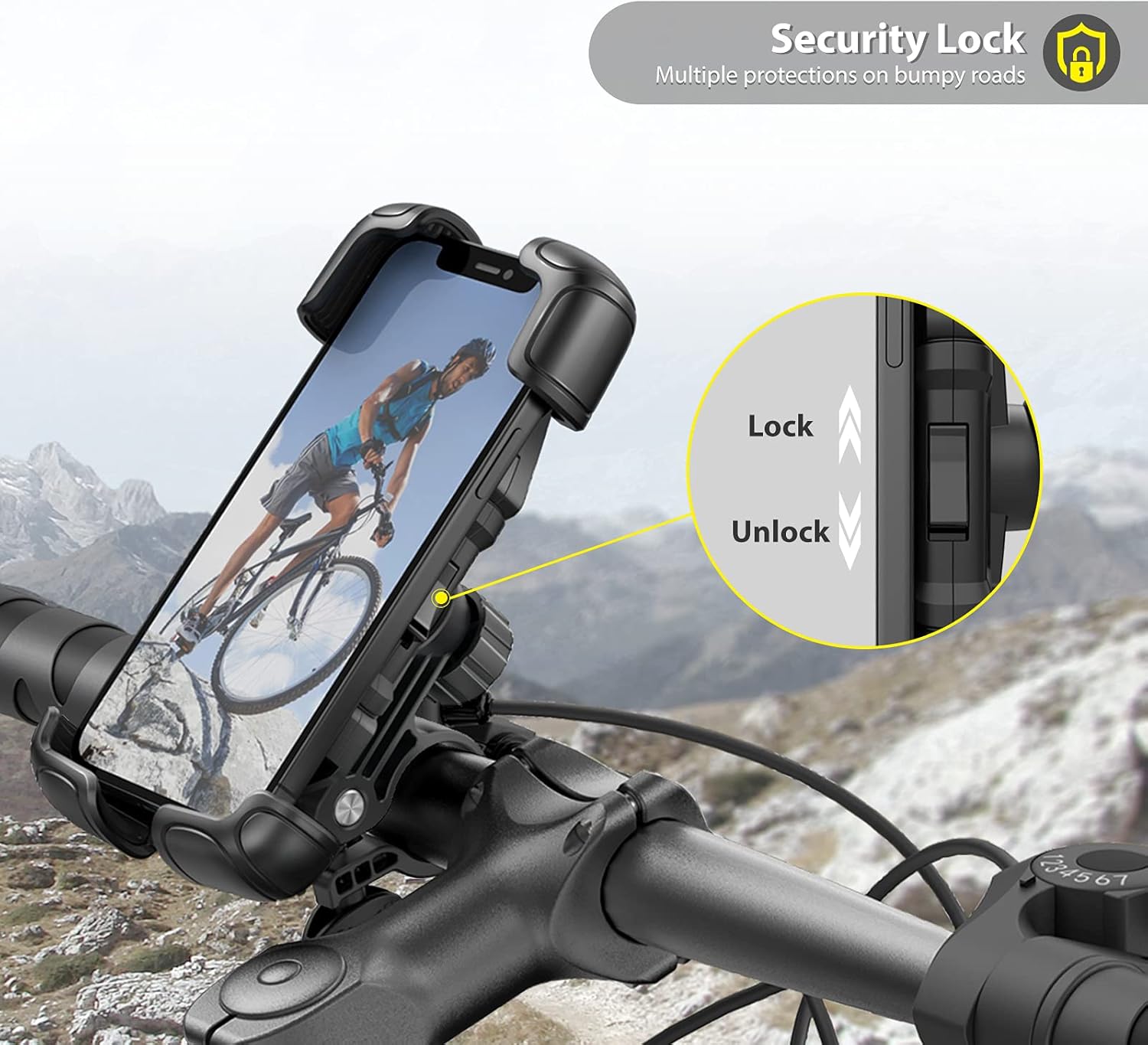 SHAWE Motorcycle Phone Mount for Bike, 【Full Protection & Super Stable】 Universal Motorcycle Bicycle Handlebar Cell Phone Holder Mount Fits All iPhone 13 Pro Max 12 11 X 8 Galaxy S21 Note20 and More : Automotive