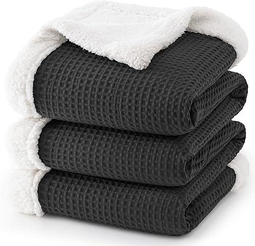 PHF Manta de sarga Sherpa tamaño individual, 60x80 pulgadas, lujosa y mullida manta de franela y forro polar para invierno, sin desprendimiento ni