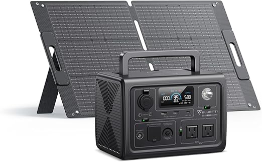 BLUETTI Solar Generator EB3A with 100W Solar Panel Included (Ships Separately), 268Wh Portable Power Station w/ 2 600W (1200W Surge) AC Outlets, LFP Backup for Outdoor Camping, Trip, Power Outage