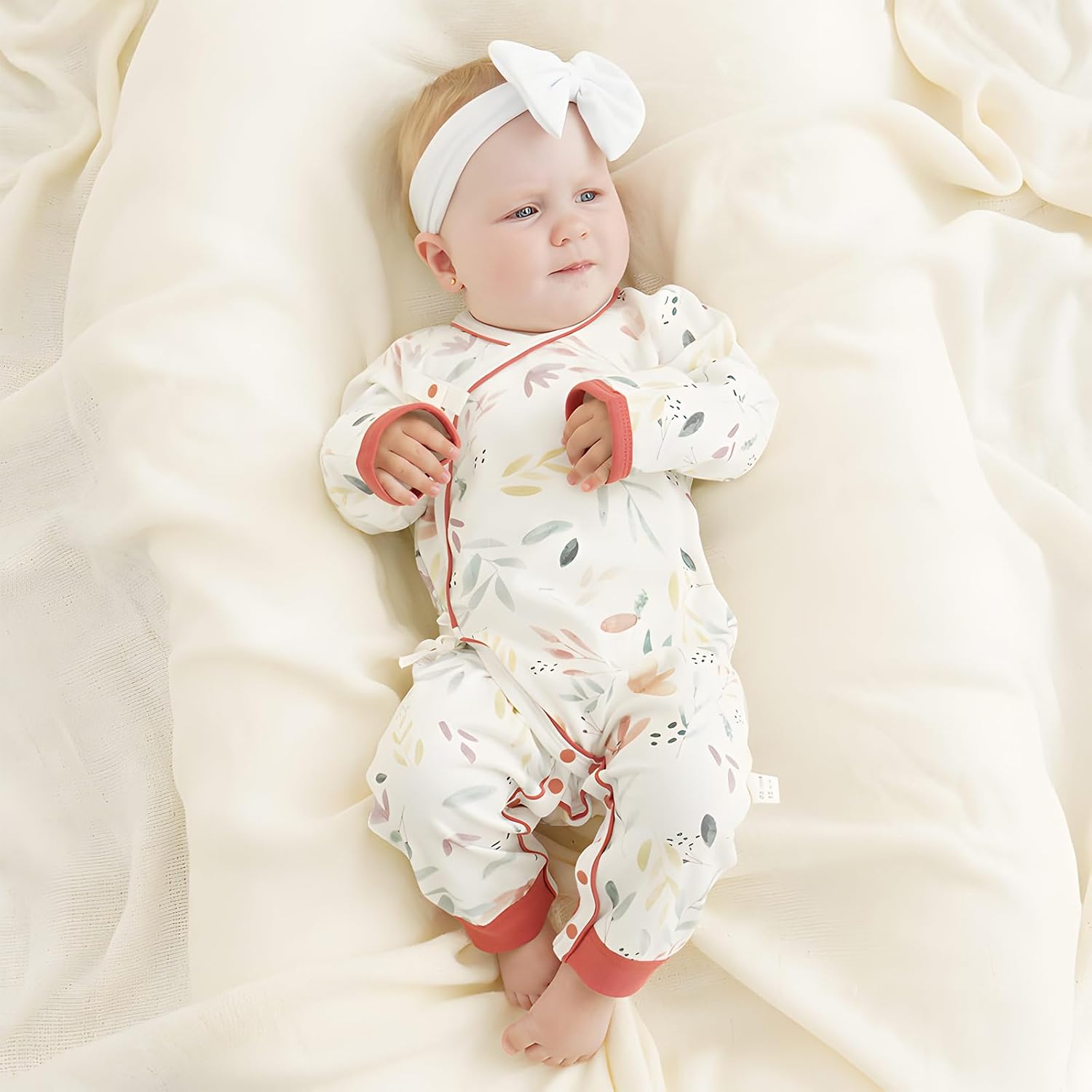 100% Organic Cotton Soft 0-6 Months Unisex Footless Newborn Baby Sleepers Pajamas Romper Boys Girls Long Sleeve - Image 5