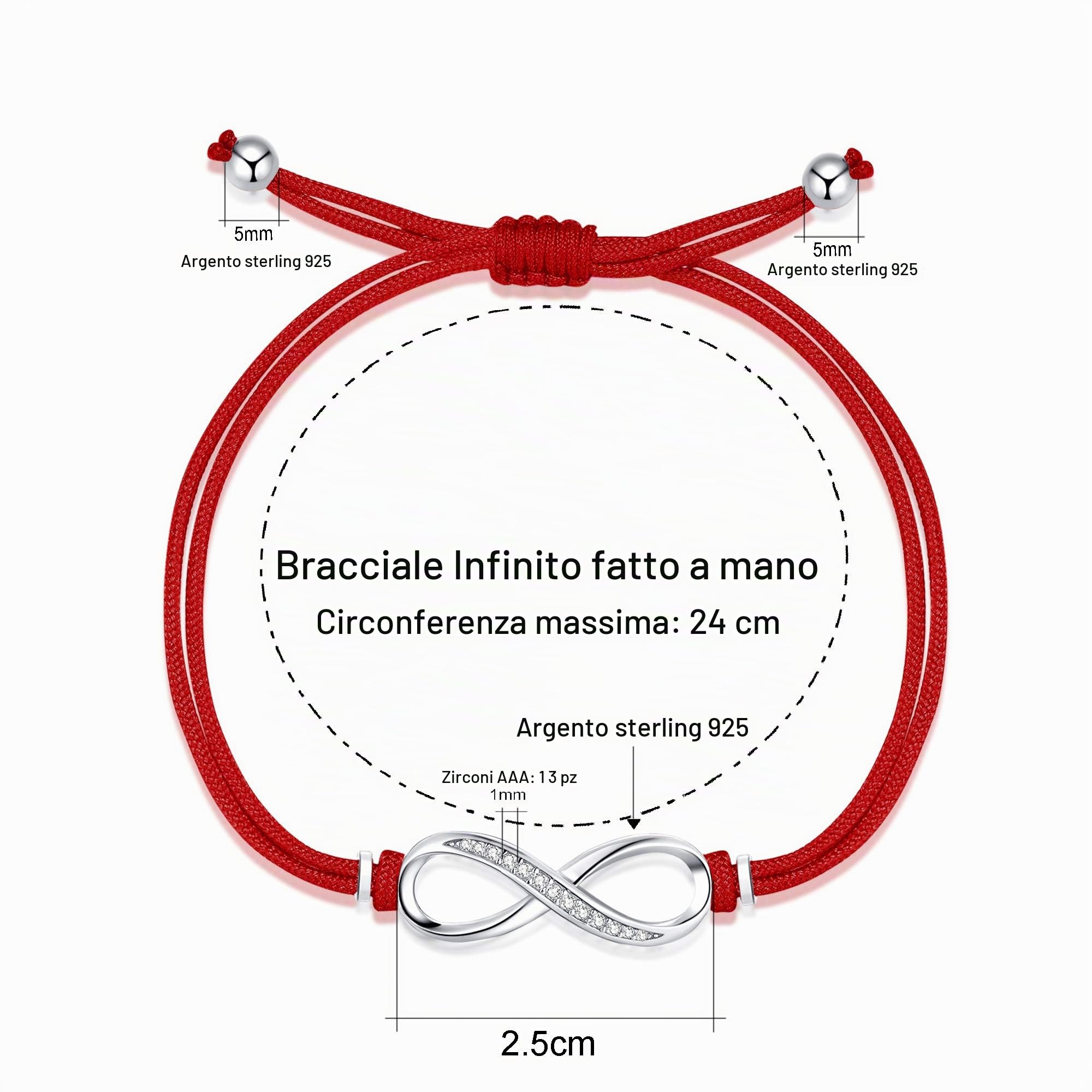 Jrêveinfini Elegante Bracciale Infinito in Argento Sterling 925, Ideale Regalo per Donne e Ragazze