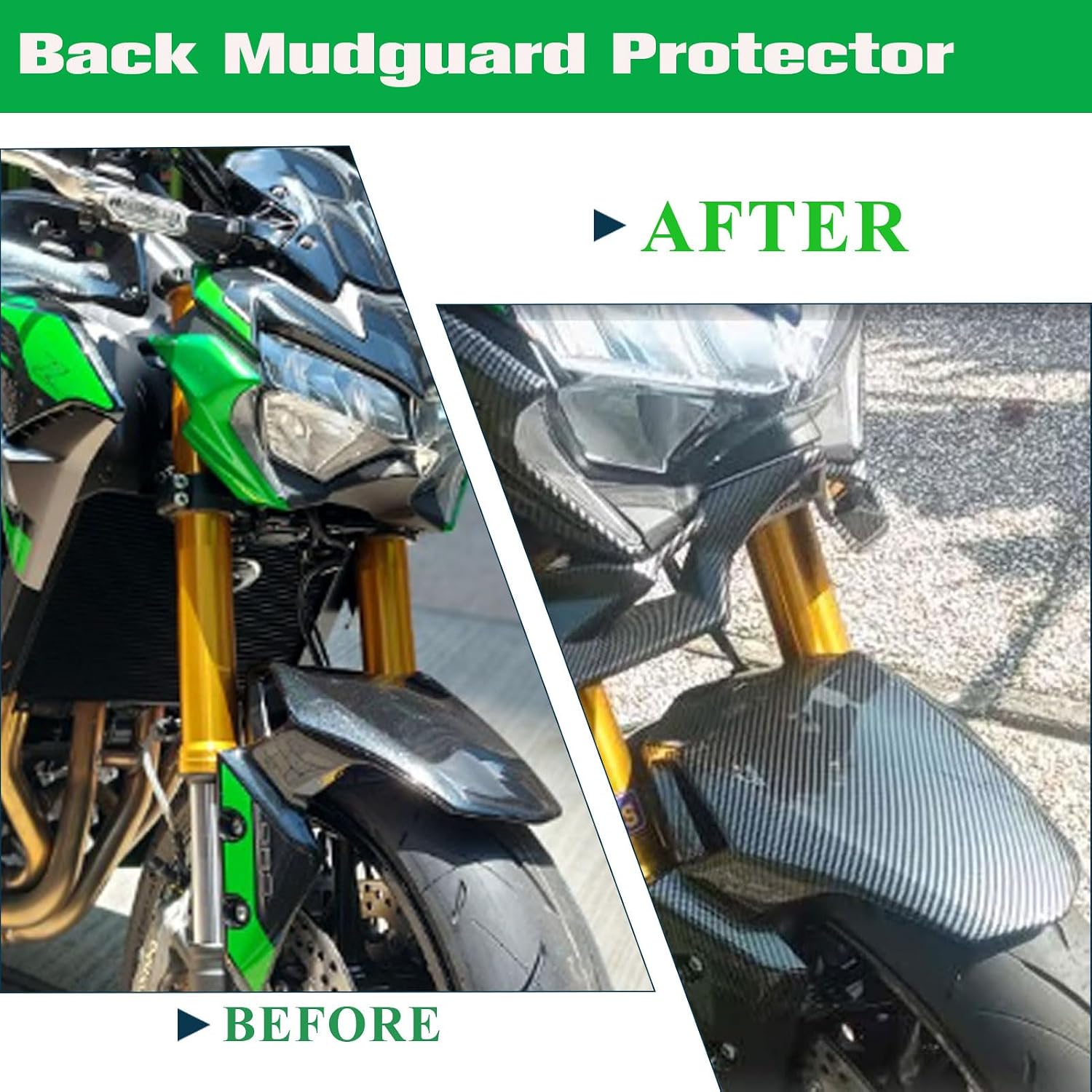 Motorcycle Rear Wheel Fenders Splash Guard Cover Compatible for Ka&wa&sa&ki Z 900 Z900 Z-900 Accessories 2017-2023 Back Mudguard Protector (Gloss Black)