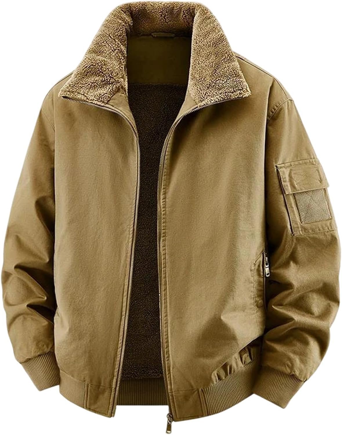 Men's Bomber Jacket Warm Cotton Parka Casual Outdoor Streetwear Fashion Slim Fit Winter Autumn Trendy Outwear