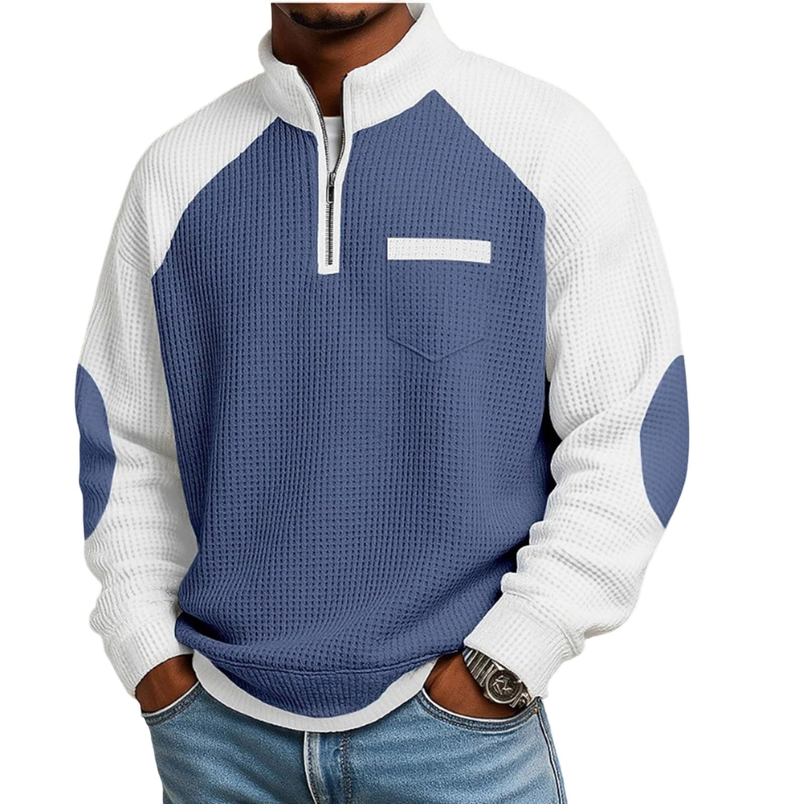 Chemise manches longues texturée homme pour l'automne | Pull sans capuche style décontracté - 6