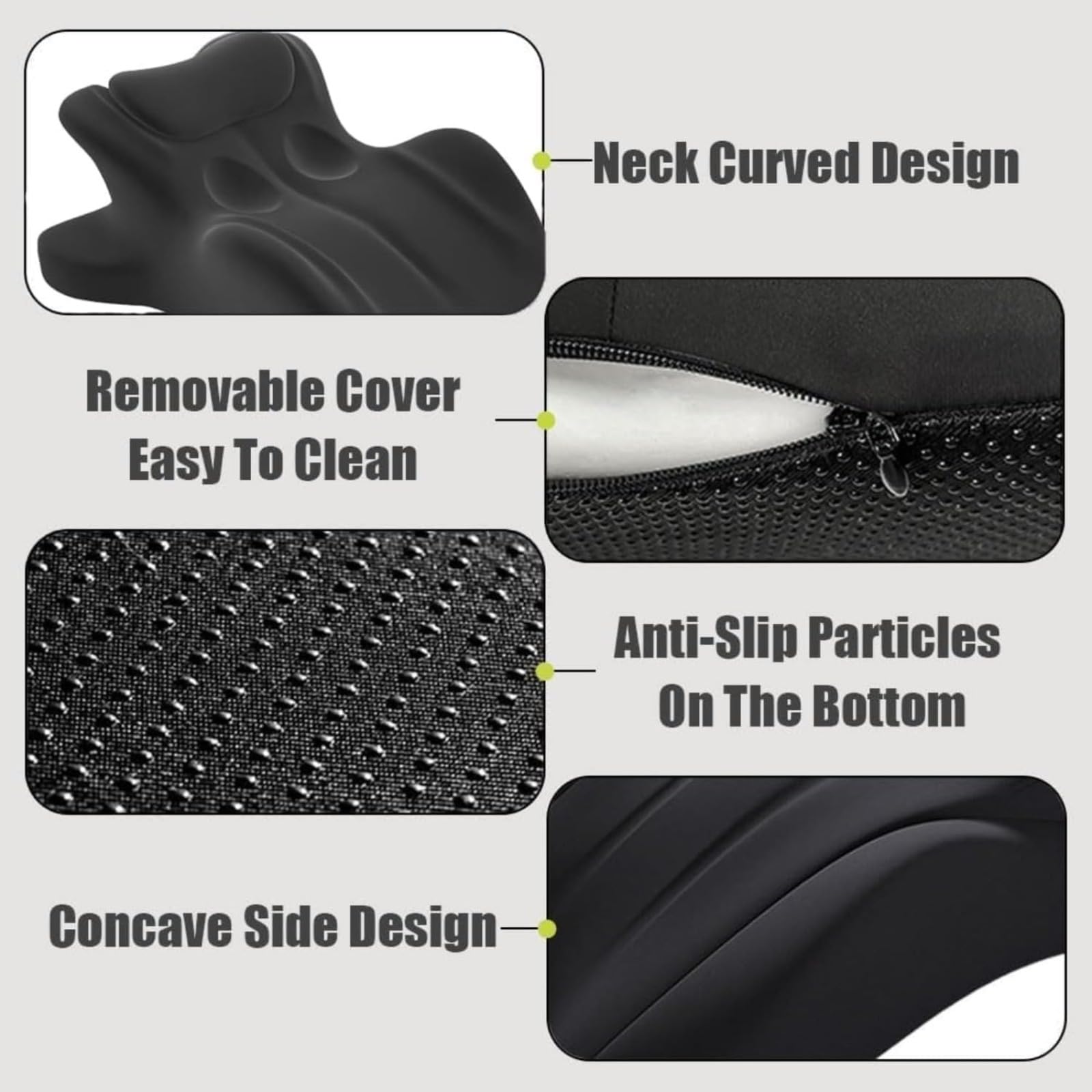 Generisch Cuscino Liborah con inclinazione di 27° per intimità, ergonomico in memory foam con custodia in bambù lavabile, supporto per colonna vertebrale e schiena seduti e sdraiati