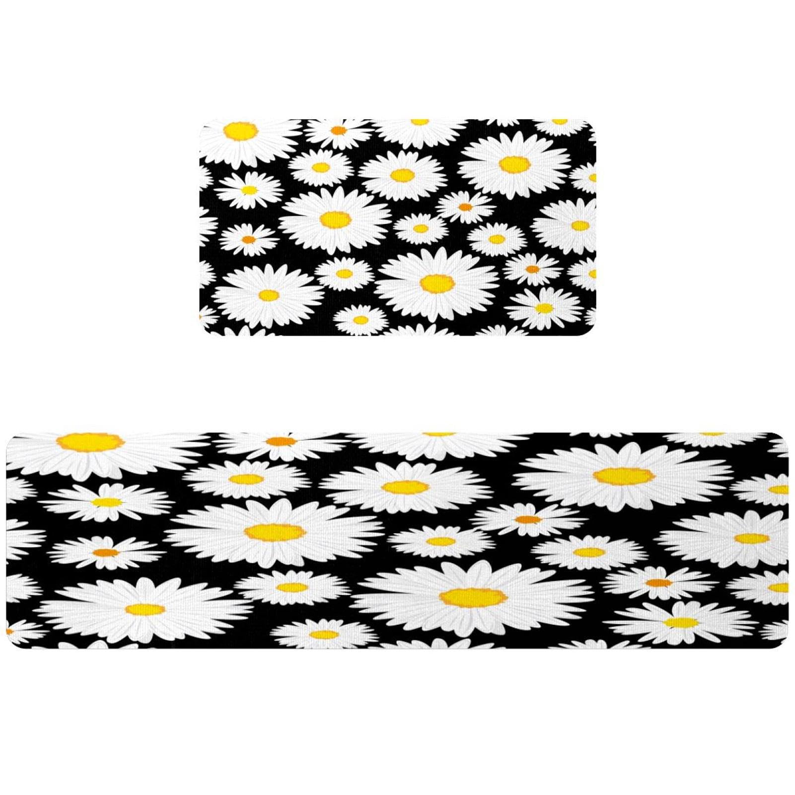 Alfombrillas de cocina antideslizantes VAPOKF lavables con margaritas
