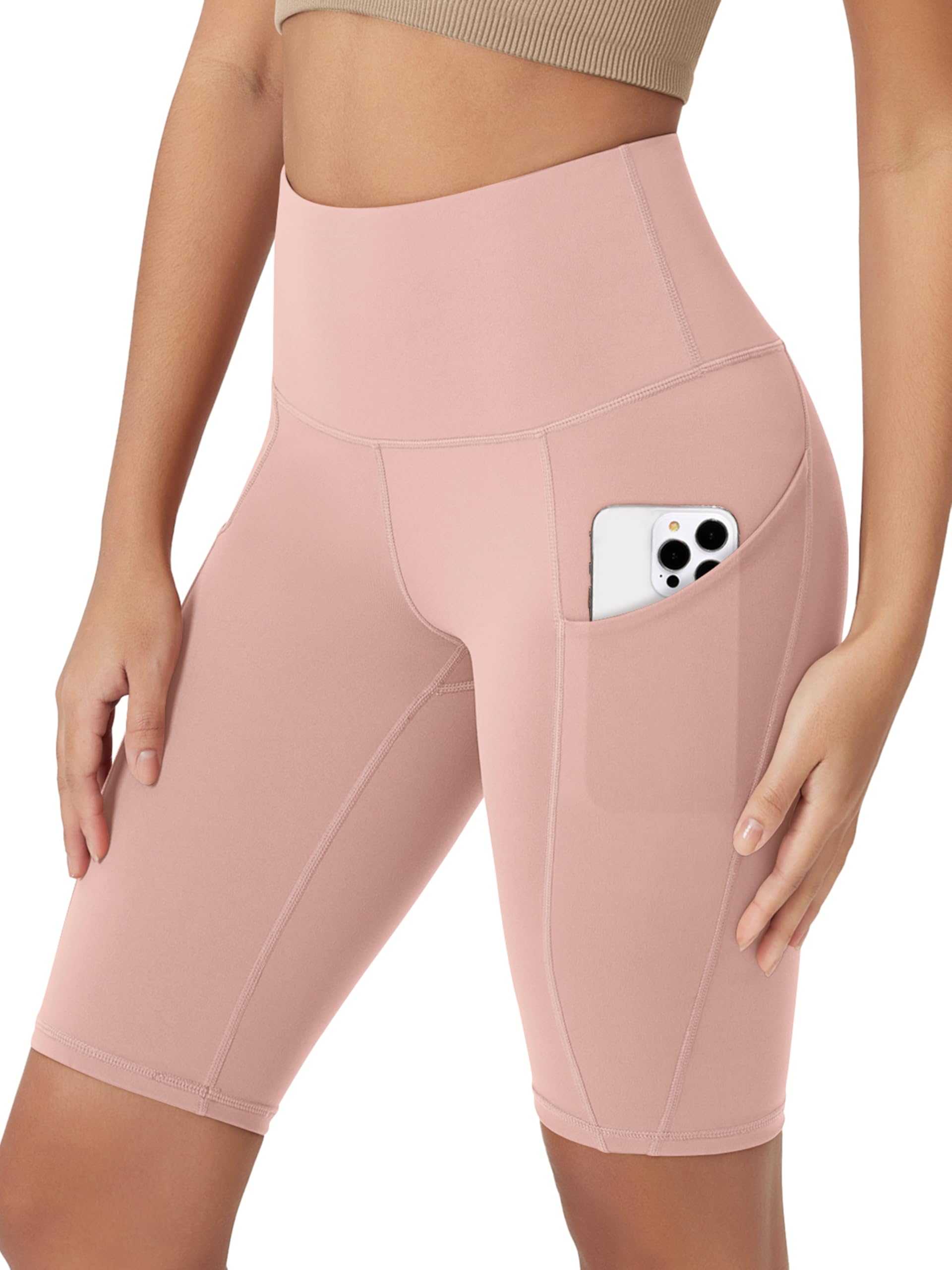 ODODOS Women's Tummy Control Biker Shorts 2.0 with Pockets High Waist Athletic Workout Yoga Shorts-3.5''/ 5"/ 8" / 10" Inseam