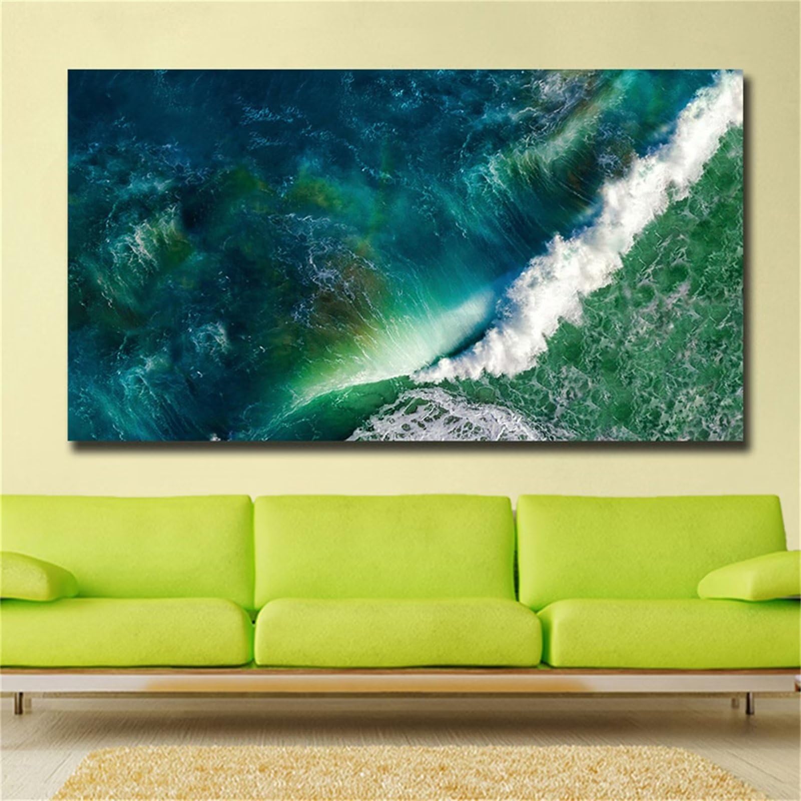 Peinture diamant adulte océan vert grand format 70x140cm pour illuminer le salon en famille Z-5035