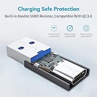 Vista 7 de XAOSUN [10 Gbps] Adaptador USB C hembra a USB macho (paquete de 2), adaptador 3.1 USB A a C, sincronización de datos SuperSpeed unilateral y carga