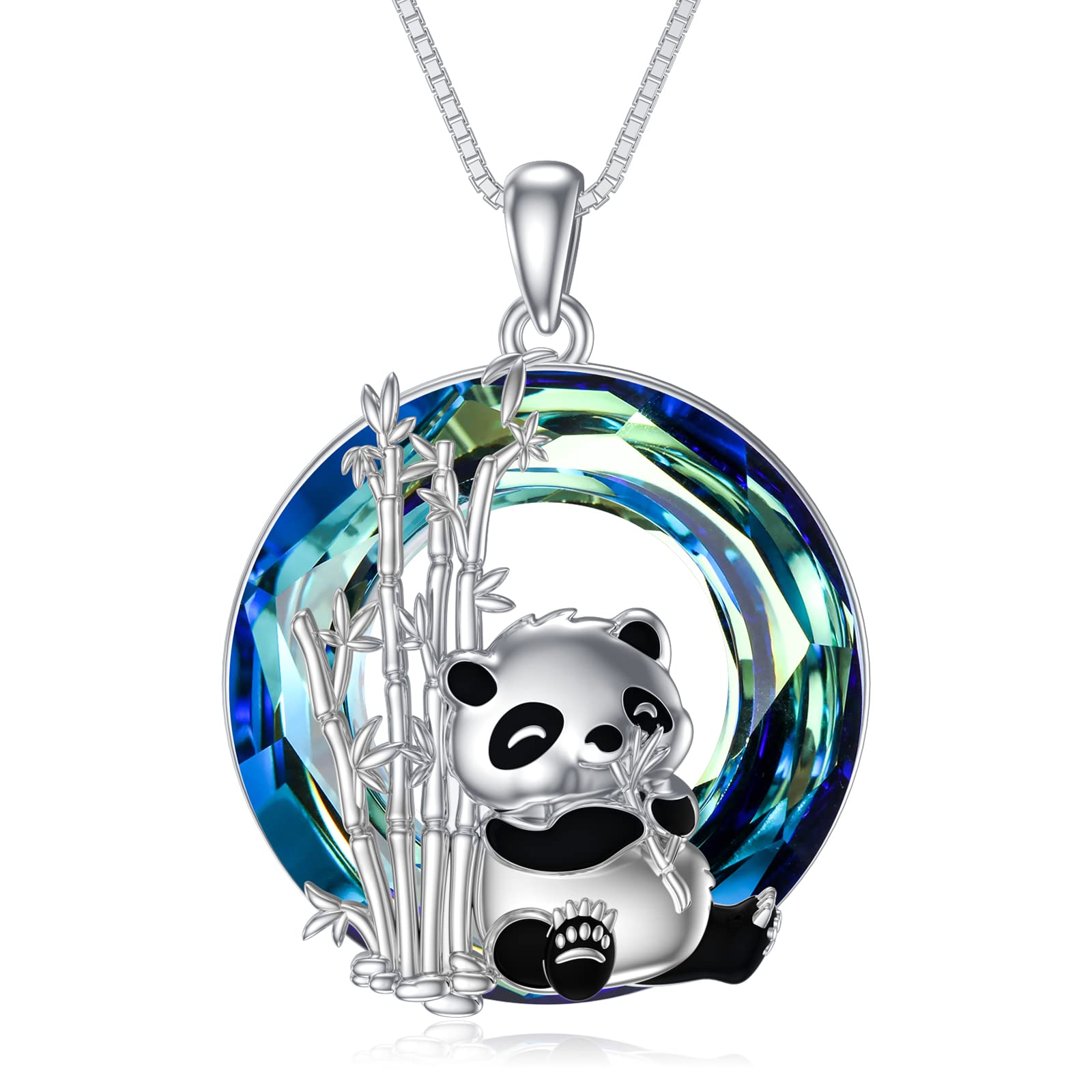 YOSOPRETTY Animal Crystal Necklace for Women Girls 925 Sterling Silver Teddy Bear Phoenix Panda Unicorn Animal Pendant Jewelry Gifts for Animal Lovers