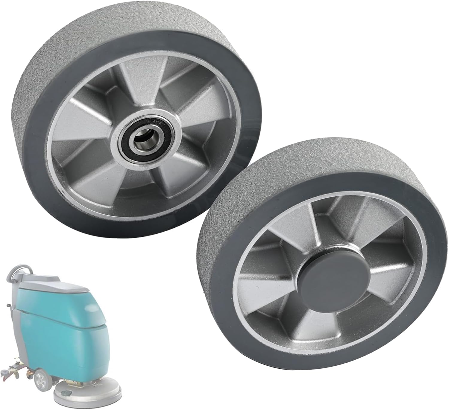 2PCS Drive Wheel Compatible with Tennant T3 T3+ T3e Nobles Speed Scrub 17-24 SS3B Traction Drive Scrubber Models Replace 1218750 1039655 1214595 1223582