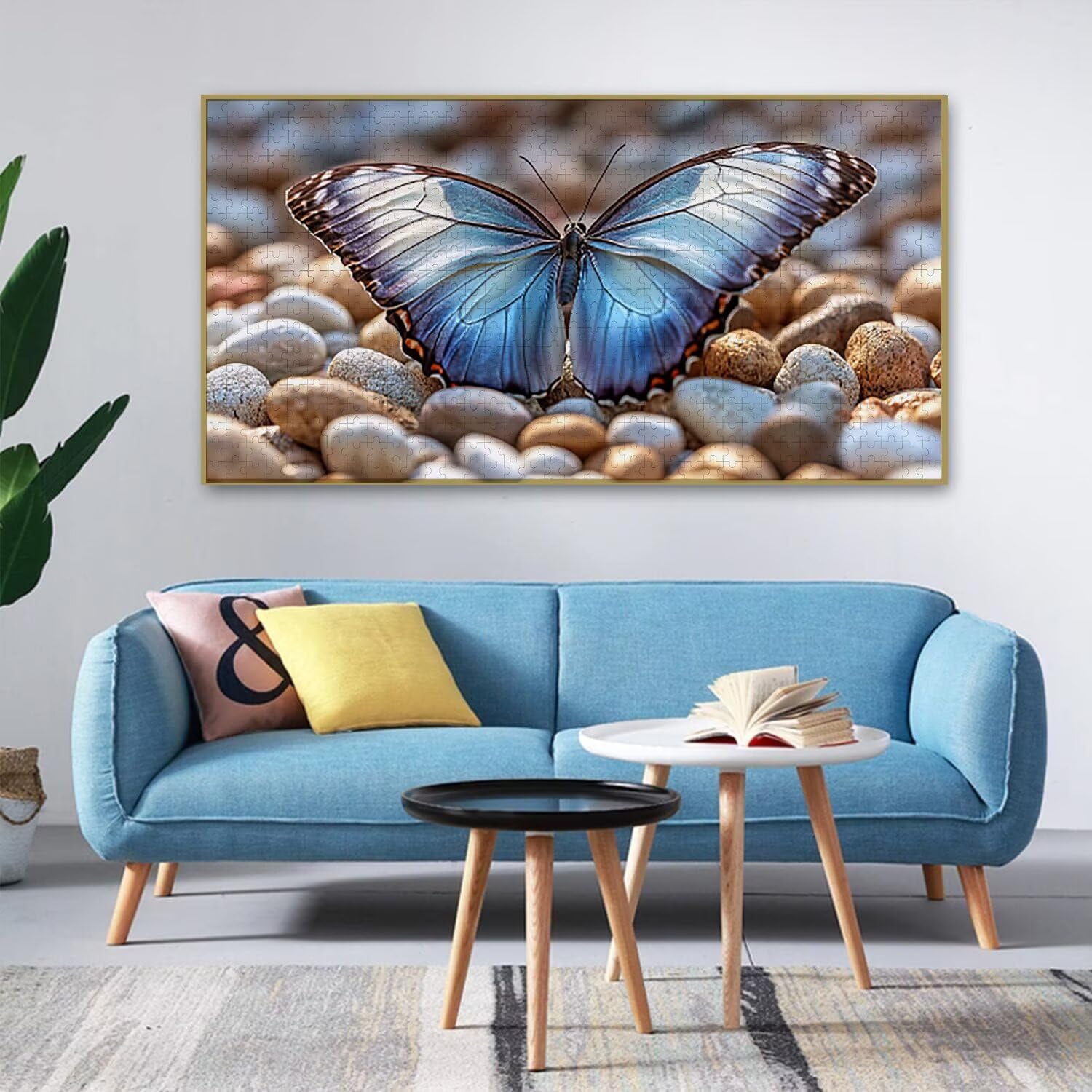 Puzzle dla dorosłych 1100 elementów, kamyki motyle, puzzle dla dorosłych klasyczne i od 14 lat junior, rodzinne puzzle rozrywka w domu prezent 87x42cm l-197