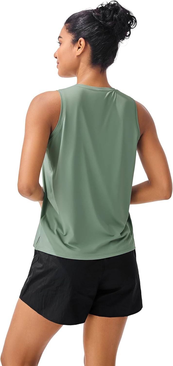 JOYSPELS Ice Silk Workout Tank Tops for Women Cool-Dry Sleeveless Loose Fit Yoga Shirts Athletic Running Gym - Image 3