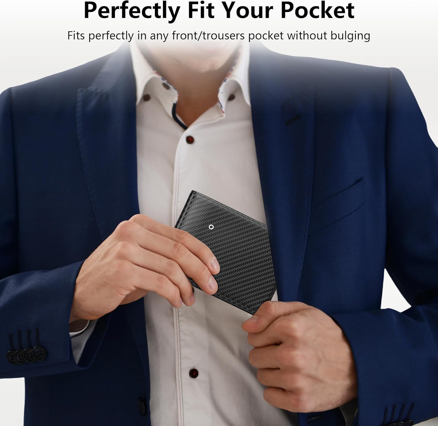 Auskang Smart Wallet for Men, Gift for Men, Works with Apple Find My, Minimalist Leather Wallet for Men, RFID Blocking, Credit Card Holder, Wallet with Smart Tracker, Wireless Charging (Grid Pattern) - Image 8