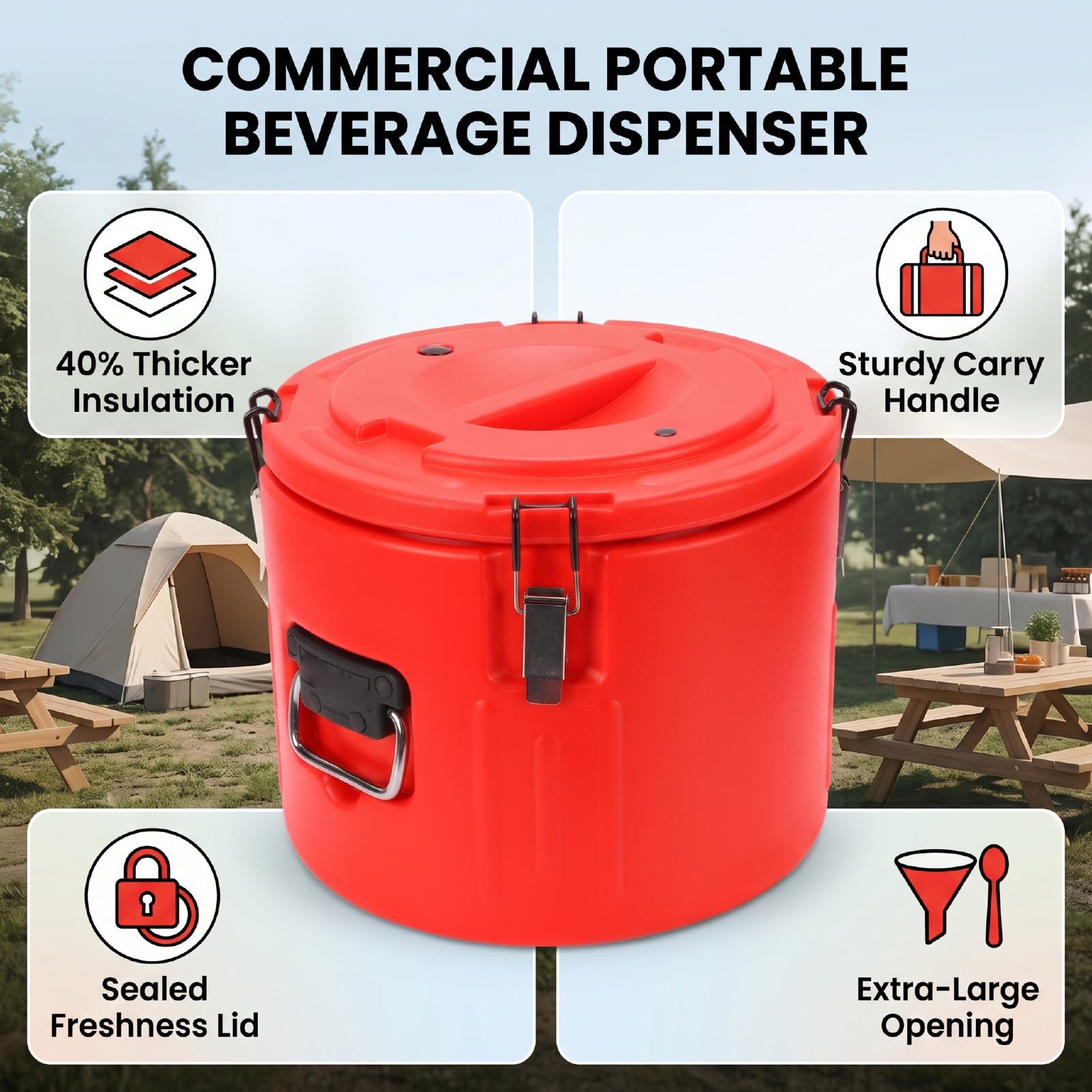 ViaGasaFamido Seau Isotherme Commercial, Conteneur Thermique 30 L for