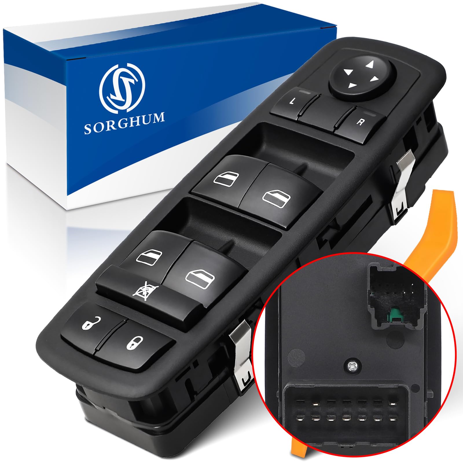 Motoforti Power Window Switch - Front Driver Side Master Switch For Dodge Grand Caravan, Jeep Liberty 2008-2009