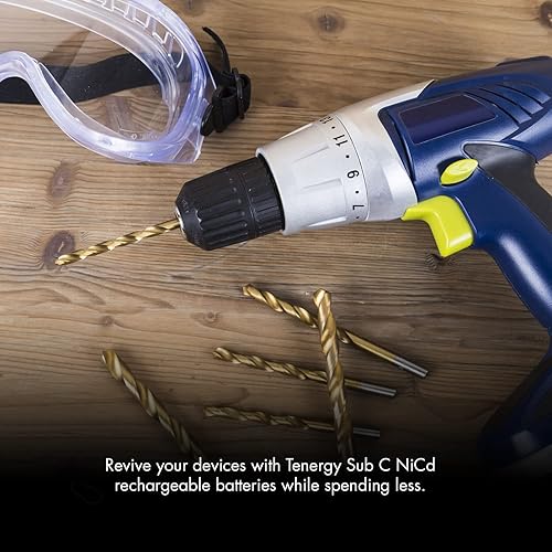 Miniatura 2 de Tenergy Batería recargable SubC 2200mAh NiCd con parte superior plana con pestañas