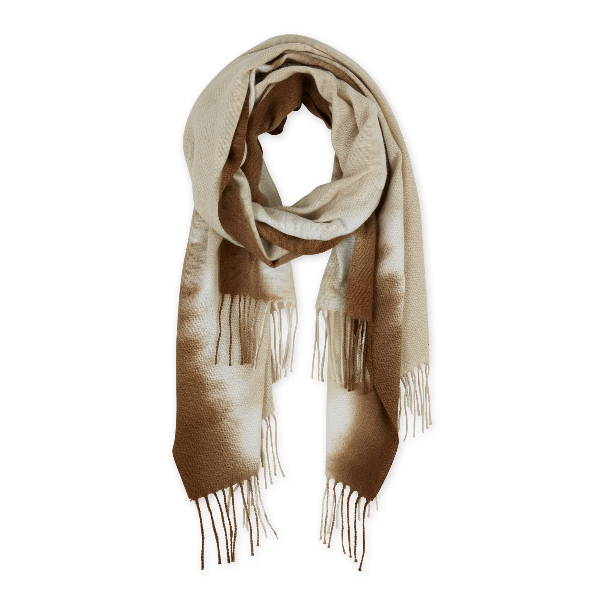 Hadley Wren womens Ombre Winter Scarf, Ultra-soft Cold Weather Wrap, Tan, 71x27 Inch