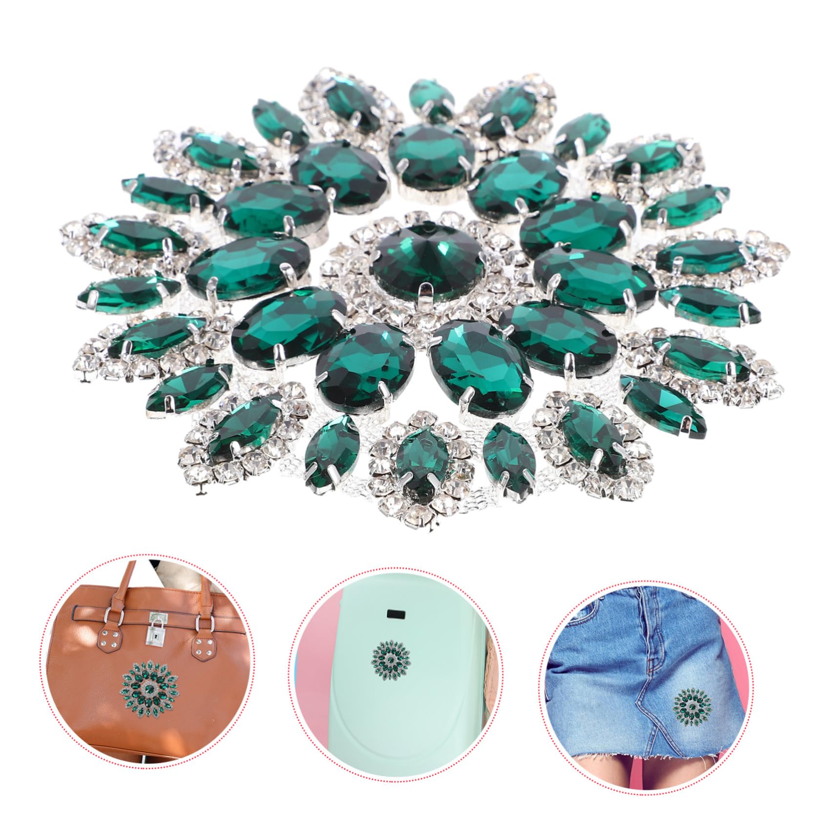 3pezzi Patch Creativo Strass Per Abbigliamento Decorazione Fai Te Per Gonne e Accessori Ab Base Argentata Facile Da Applicare