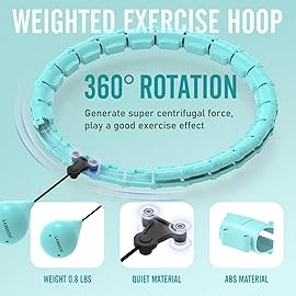 JKSHMYT Weighted Hula Circle Hoops for Adults Weight Loss, Infinity Fitness Hoop Plus Size 47 Inch, 24 Detachable Links, Exercise Hoop Suitable for Women and Beginners