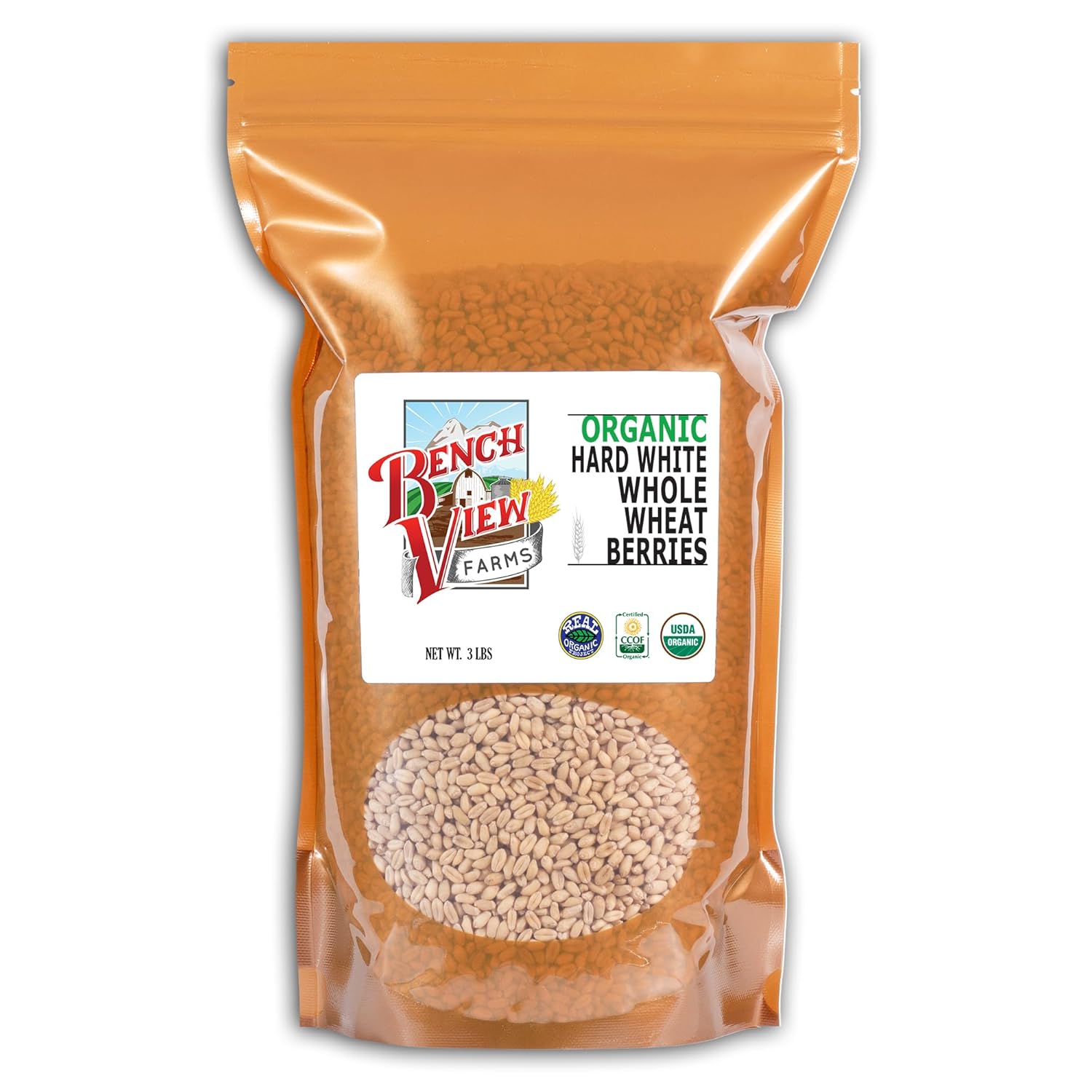 Organic Hard White Wheat Berries - 24lbs