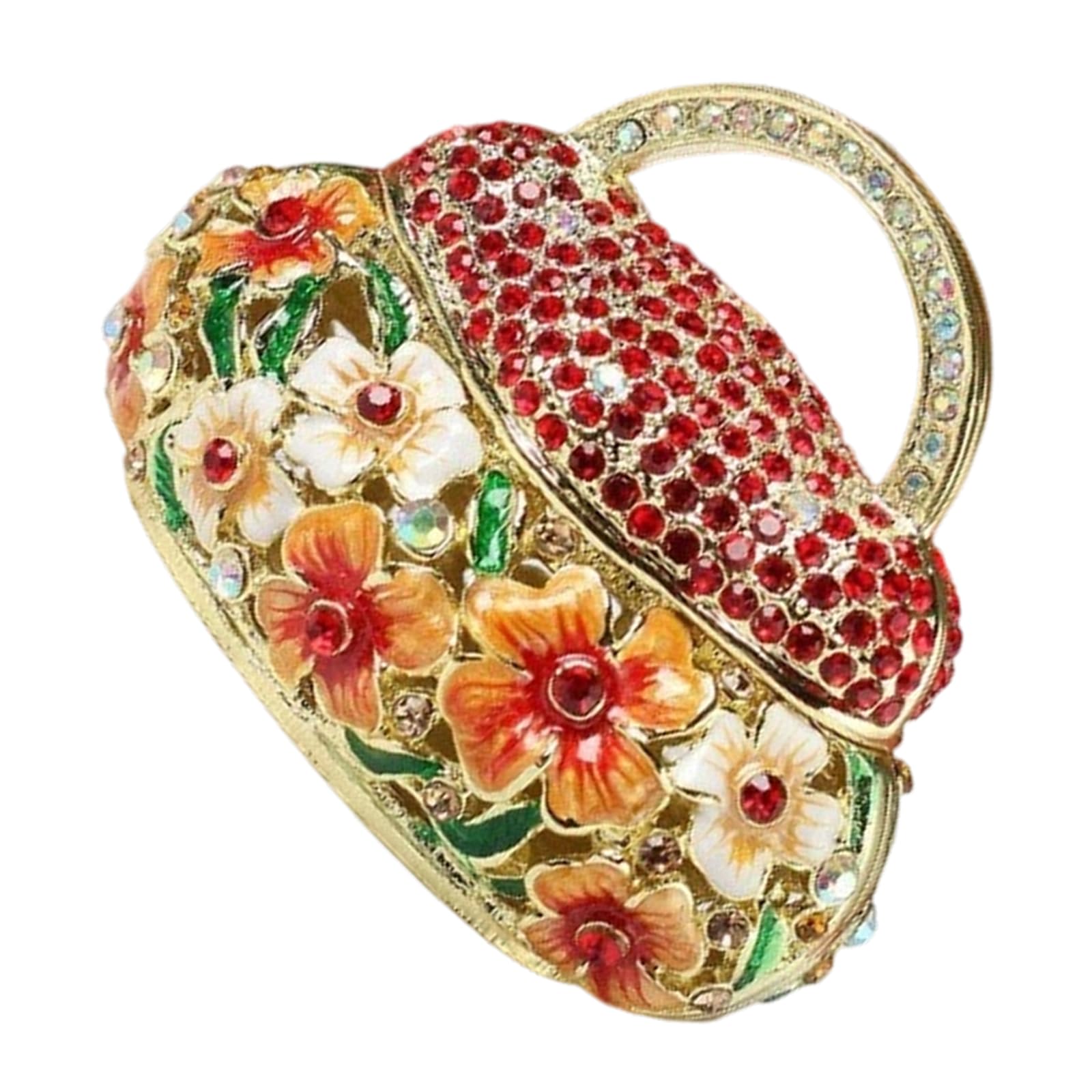 Tsophreniq Unique Metal Ornamental Box for Organizing Earrings Rings and Accessories Metal Jewelry Box