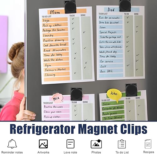 Miniatura 4 de Tenceur 54 clips de imanes para refrigerador, clips magnéticos de metal resistentes para pizarra blanca, clip magnético para casillero, clips para