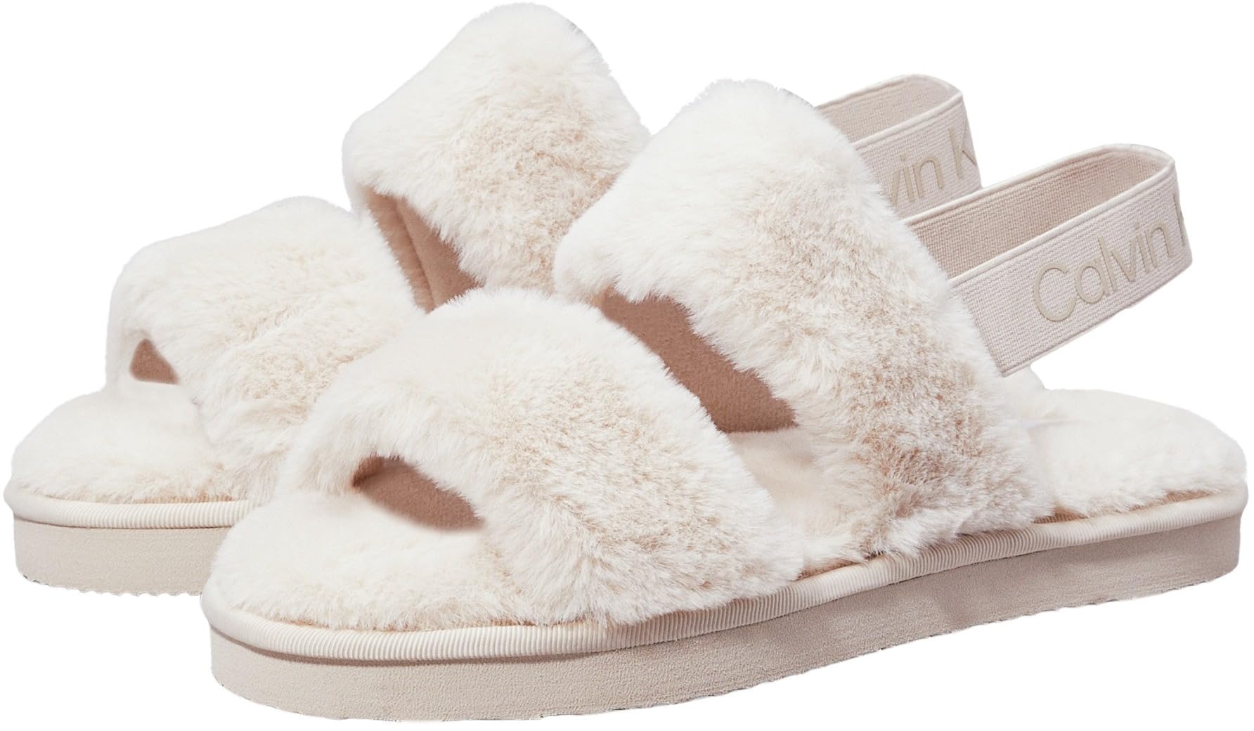 Calvin Klein Damen Slipper Home Velcro Fur Flauschig