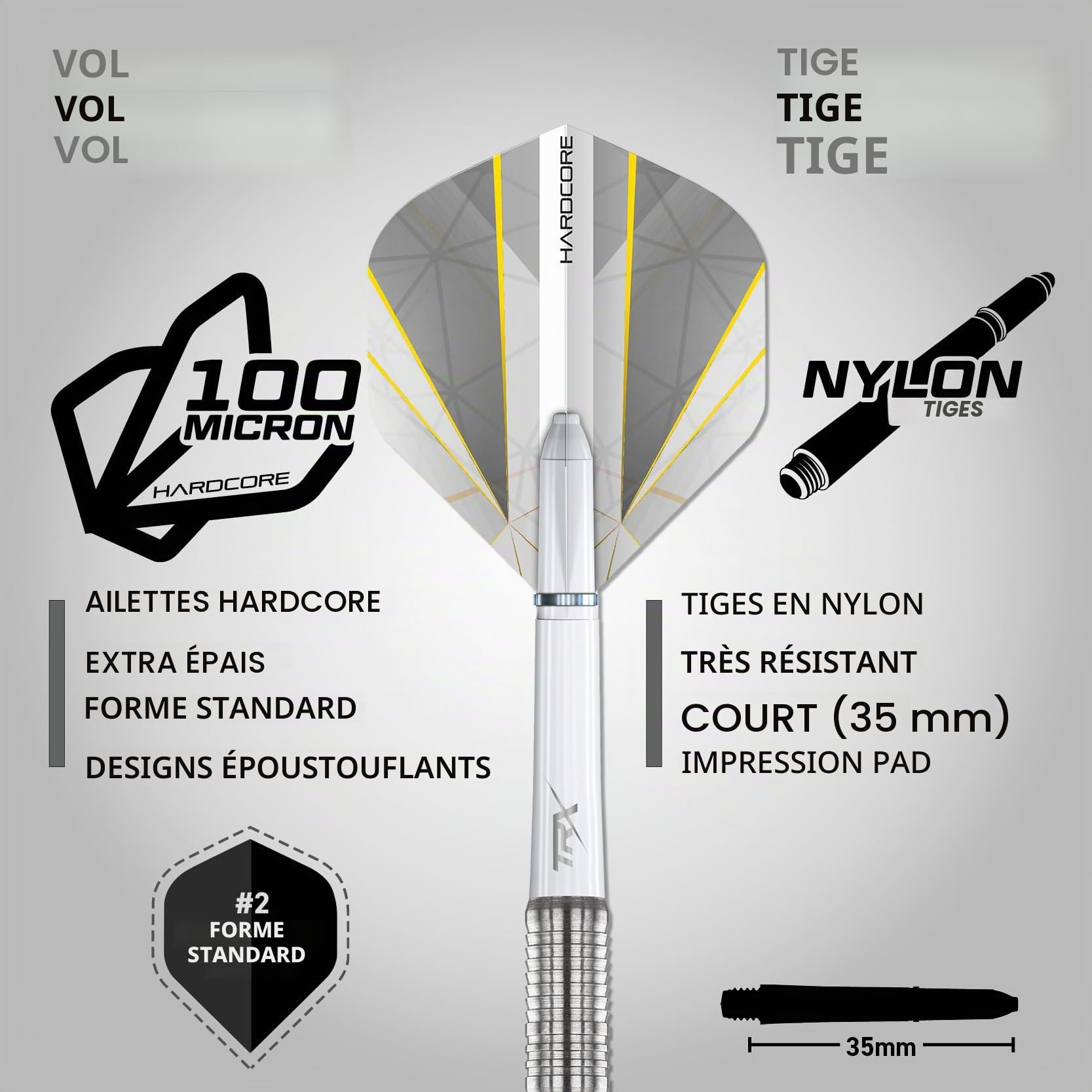 RED DRAGON Darts – Seren Pure Série - 90% Tungstène Professionnelle Pointe en Acier Jeu de fléchettes avec ailettes et tiges de fléchettes - Disponible en Quatre Styles et 21g, 22g, 23g, 24g & 25g